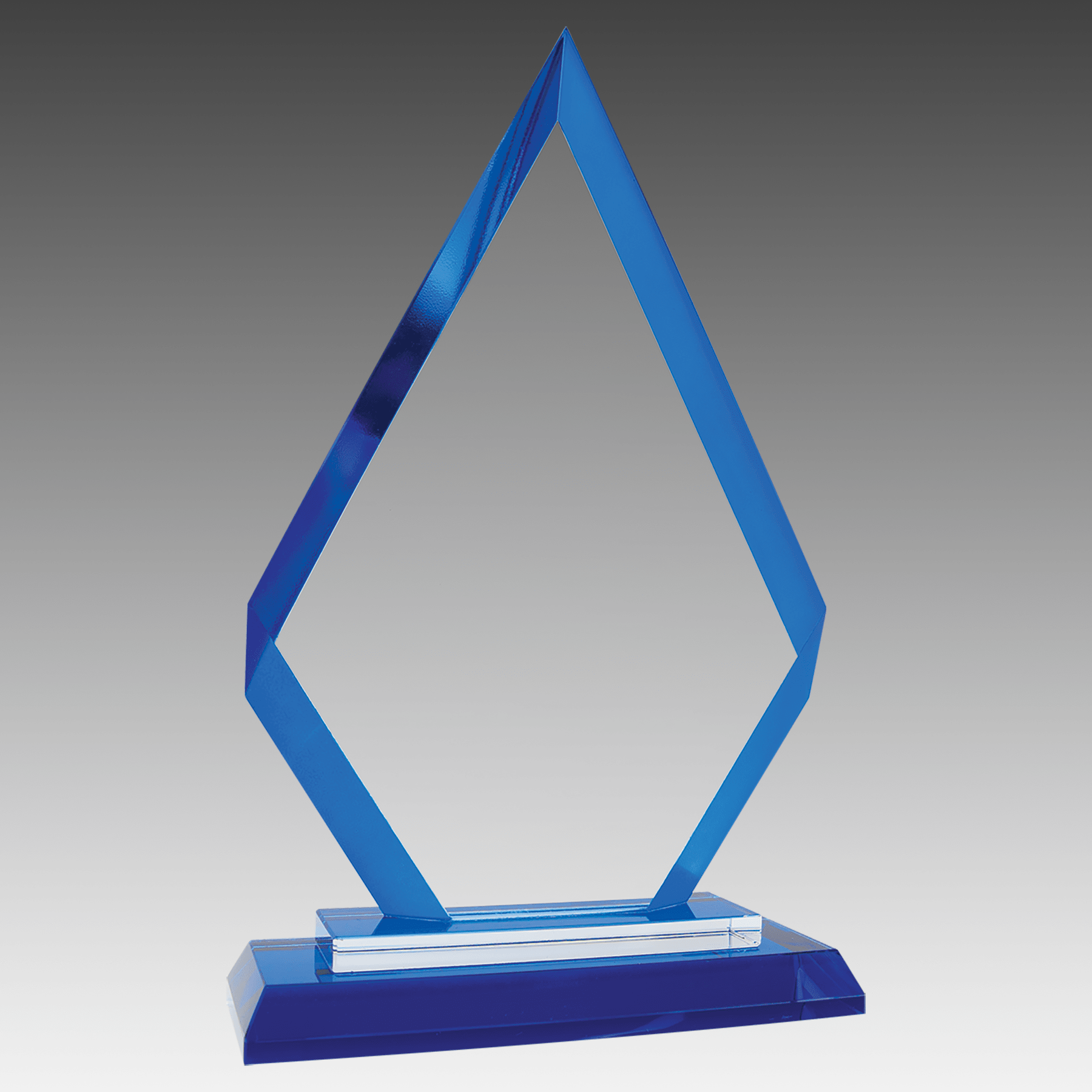 9" Diamond Blue Regal Glass