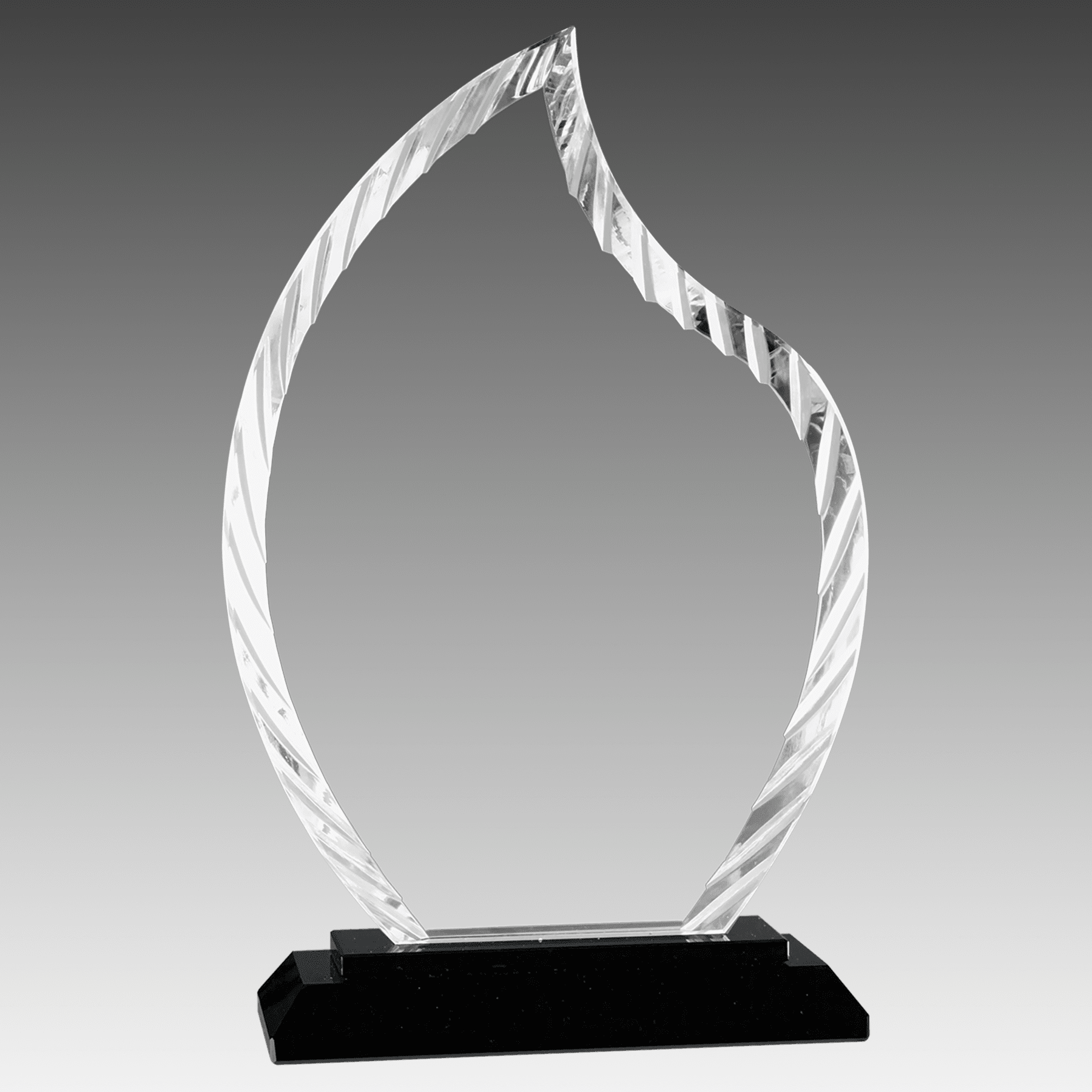 8" Flame Accent Glass on Black Base