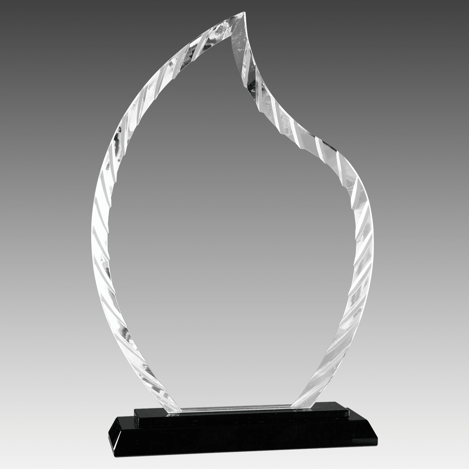 9.5" Flame Accent Glass on Black Base