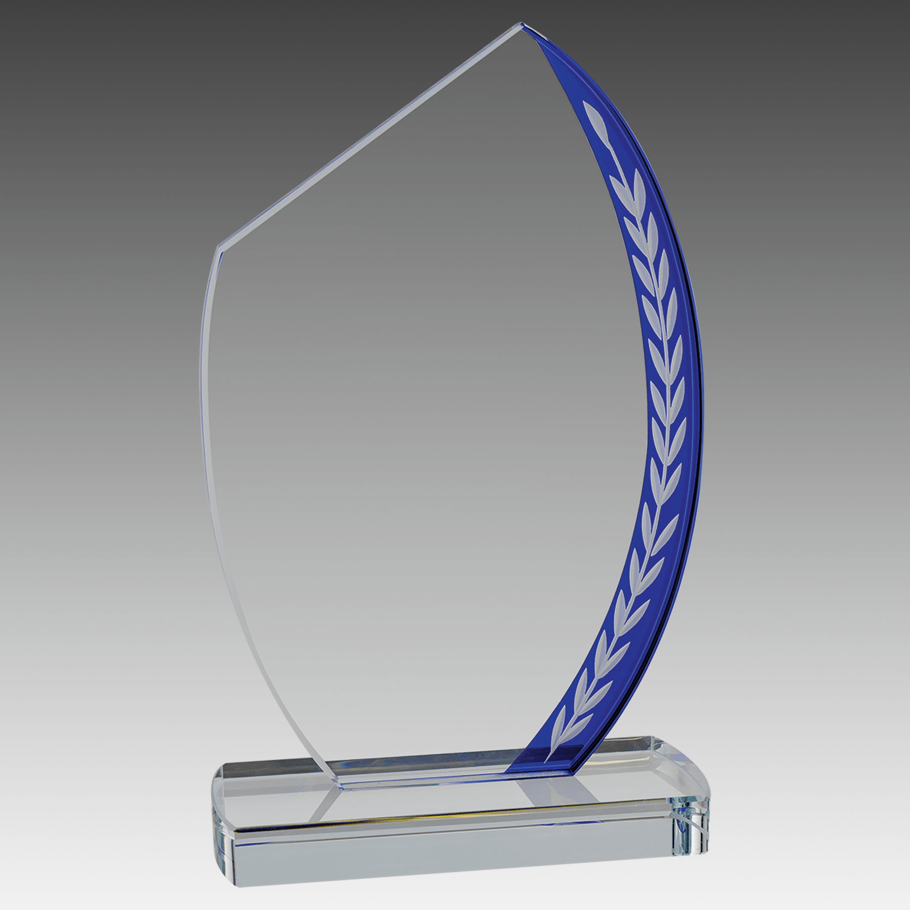 9.5" Blue Slant Oval Edge Glass