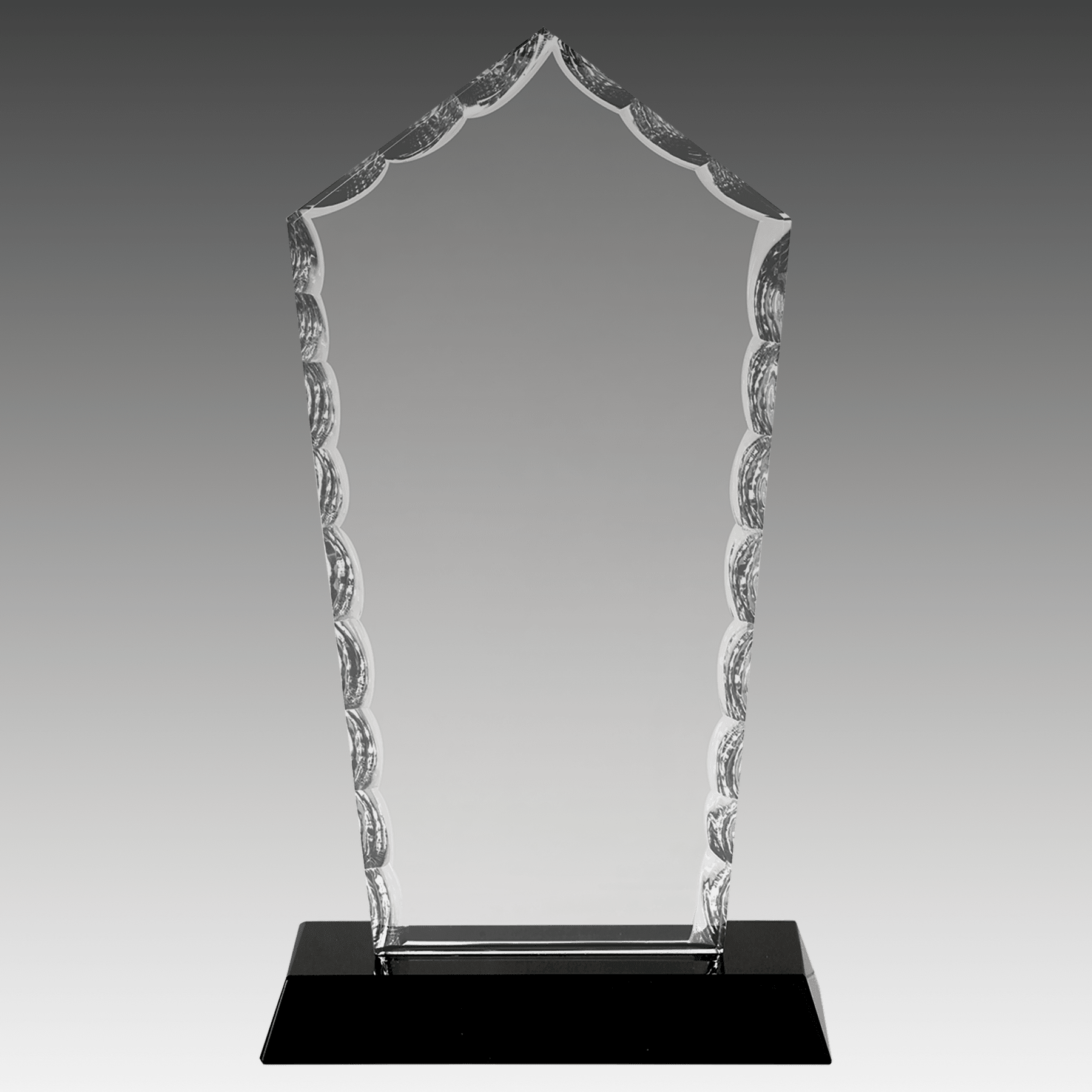 7.75" Diamond Facet Glass on Black Base