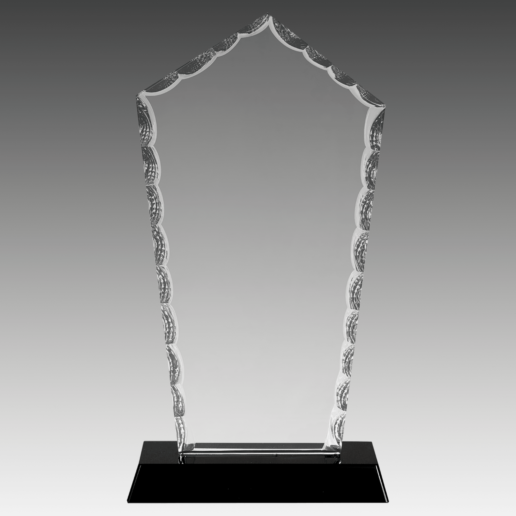 9" Diamond Facet Glass on Black Base