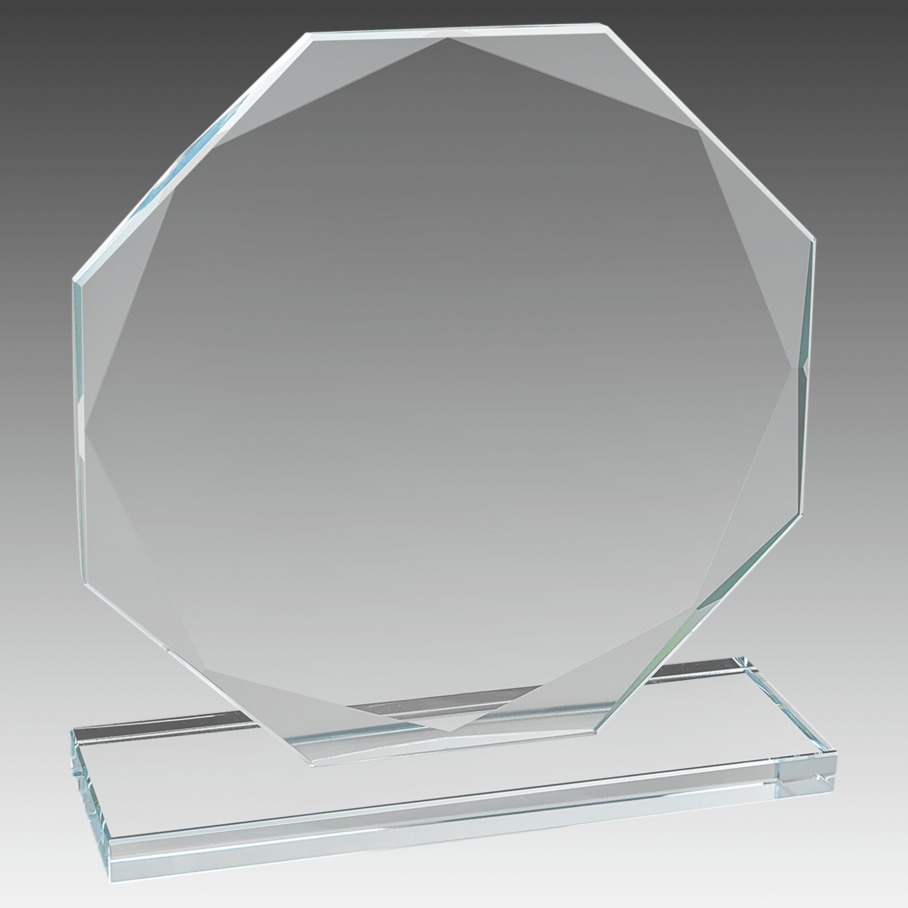 6.5" Octagon Clear Glass Award