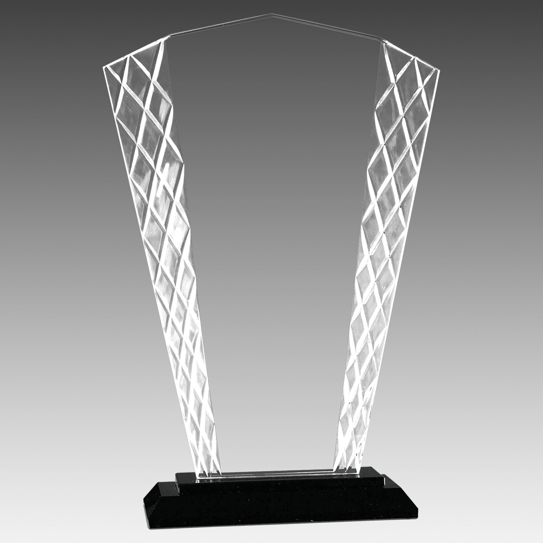 9.5" Fan Accent Glass on Black Base