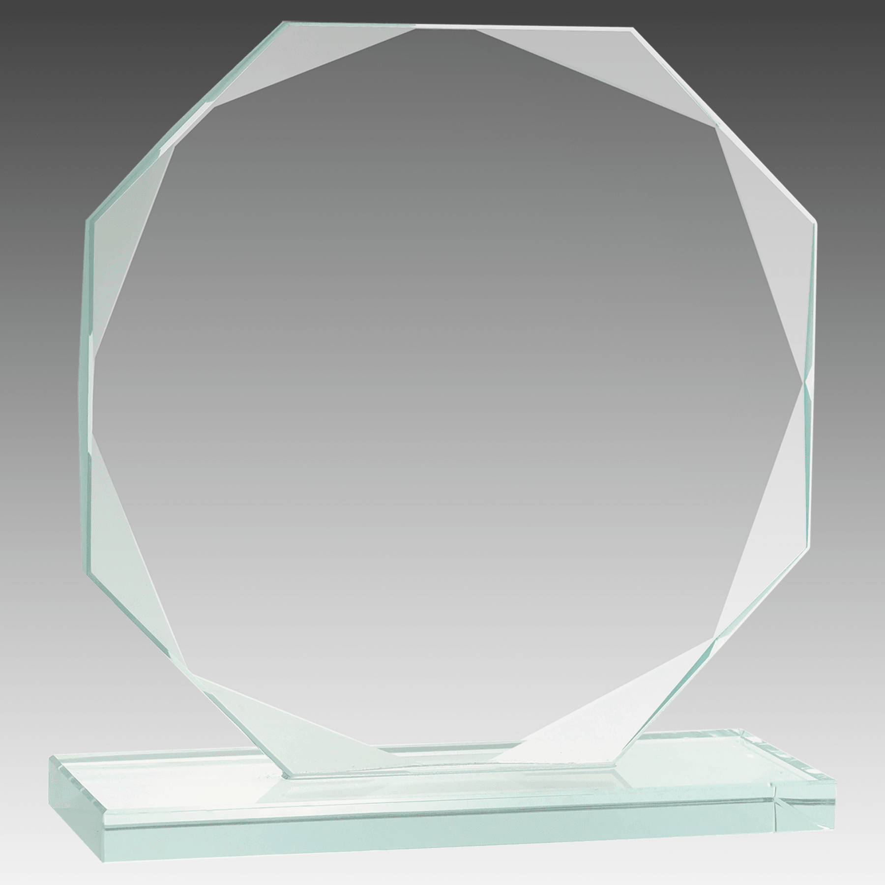 6.5" Octagon Jade Glass Award