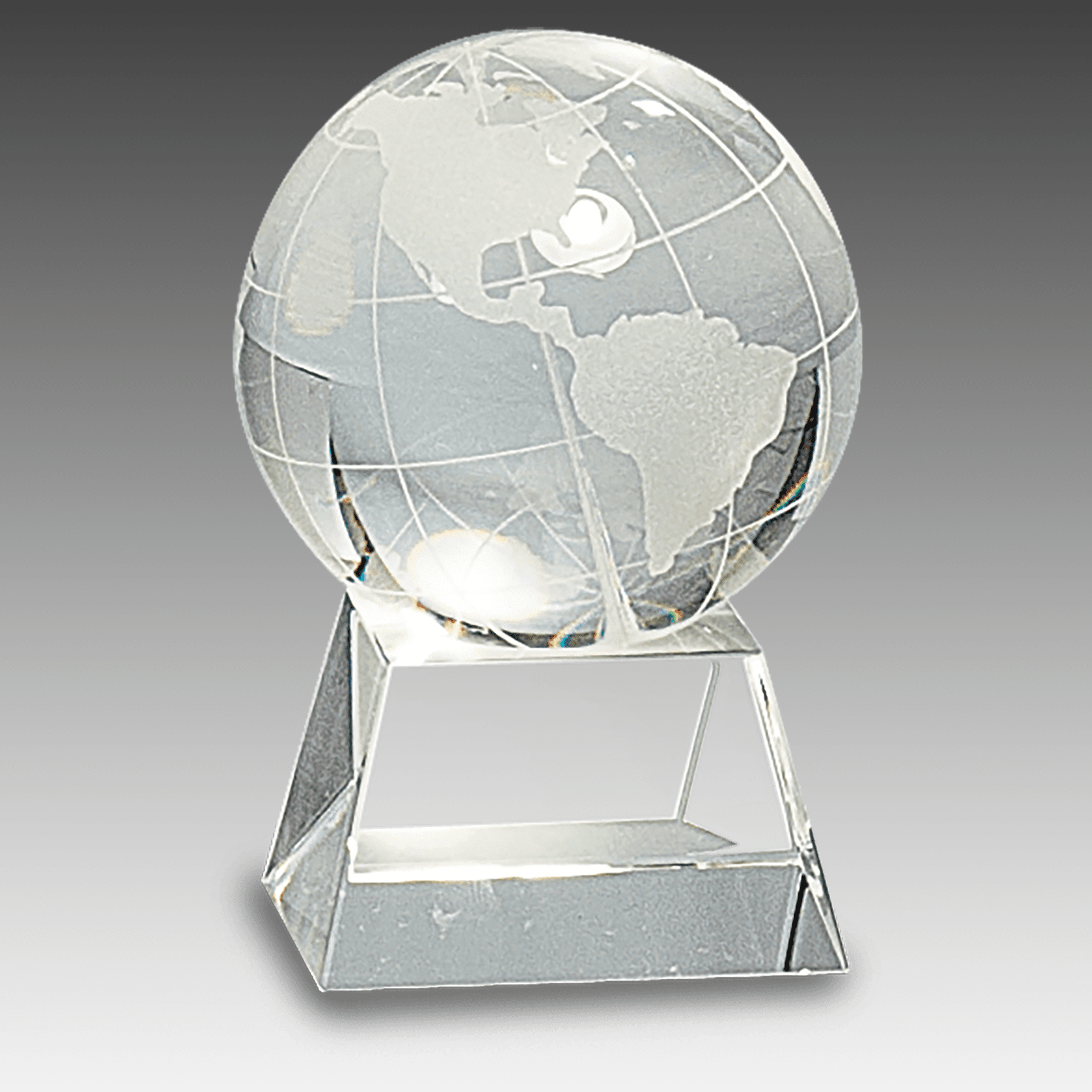 3.5" Crystal Globe on Clear Base