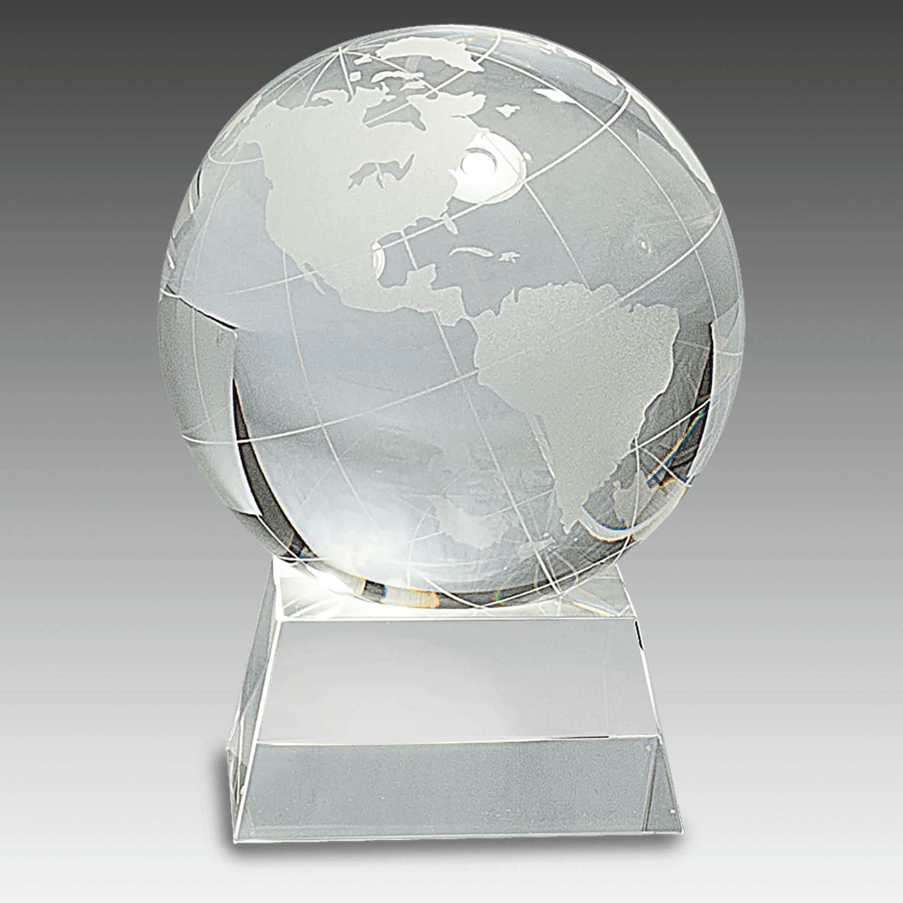 5.5" Crystal Globe on Clear Base
