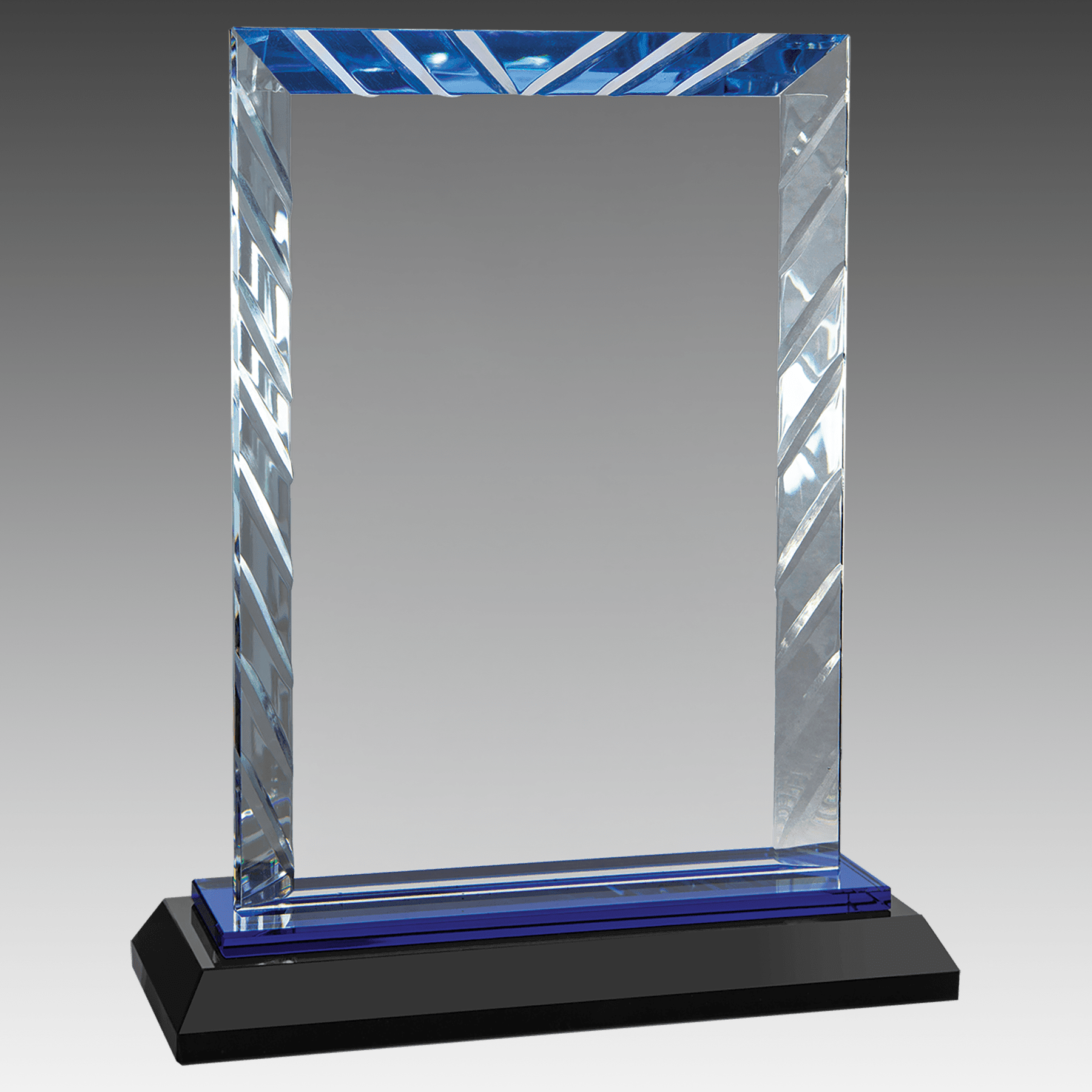 7" Rectangle Accent Glass on Blue Base