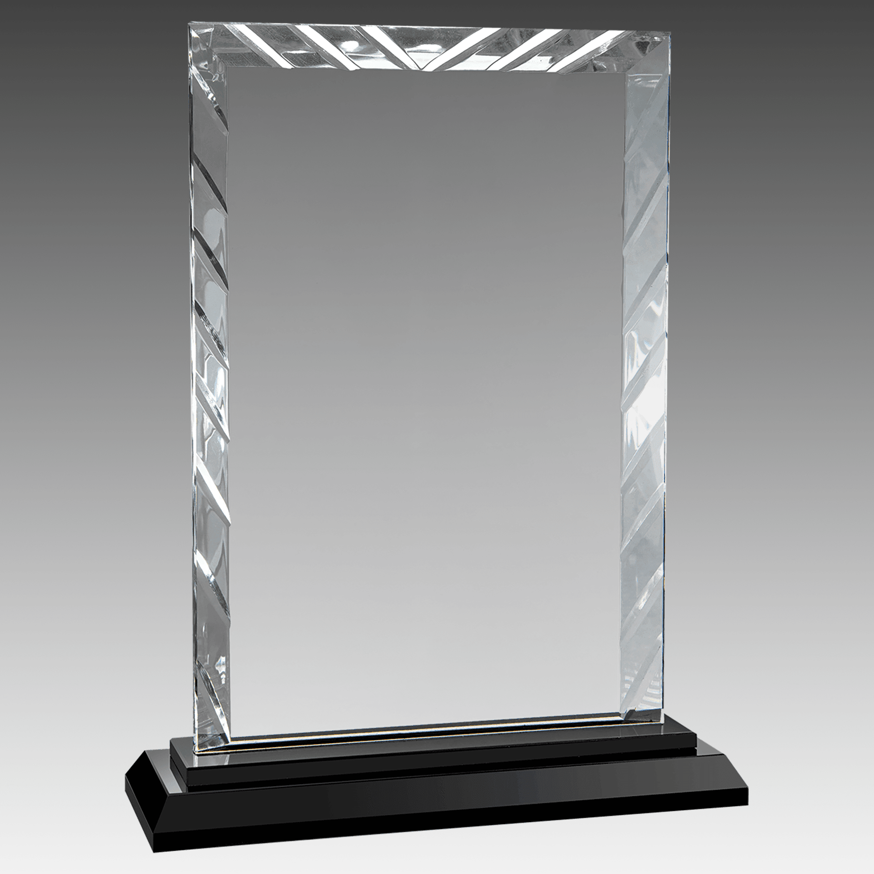 9" Rectangle Accent Glass on Black Base
