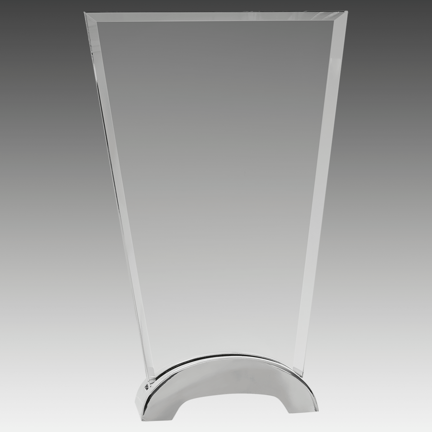 8.5" Fan Platinum Glass with Arch Metal Base