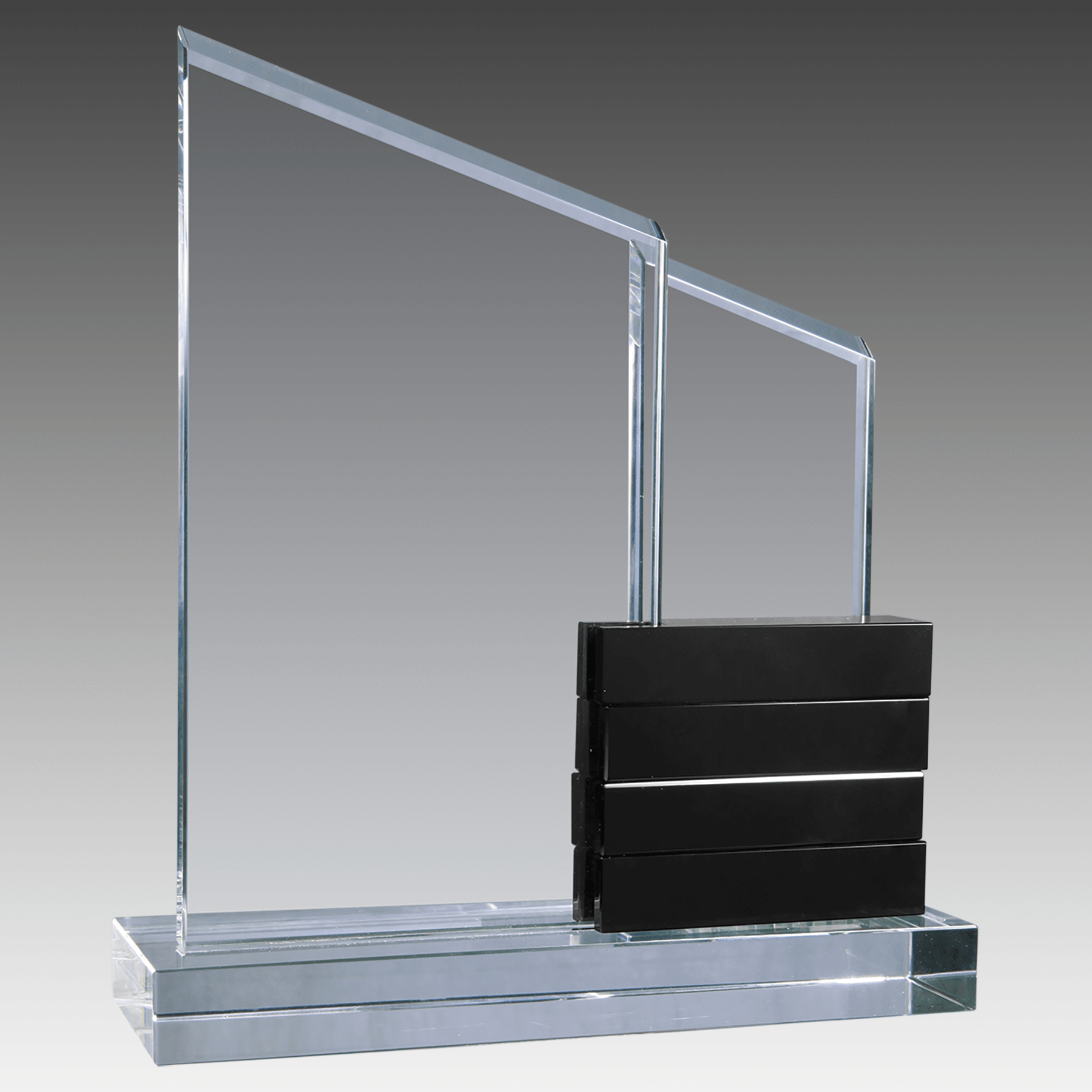 8" x 9" Crystal Perpetual Stand on Base w/4 Black Blocks