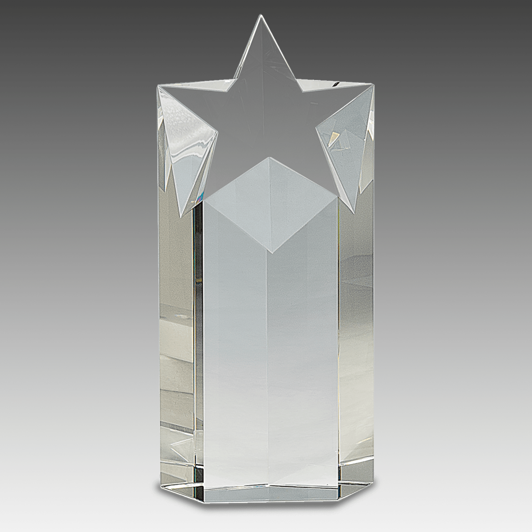 9" Clear Crystal Star Column