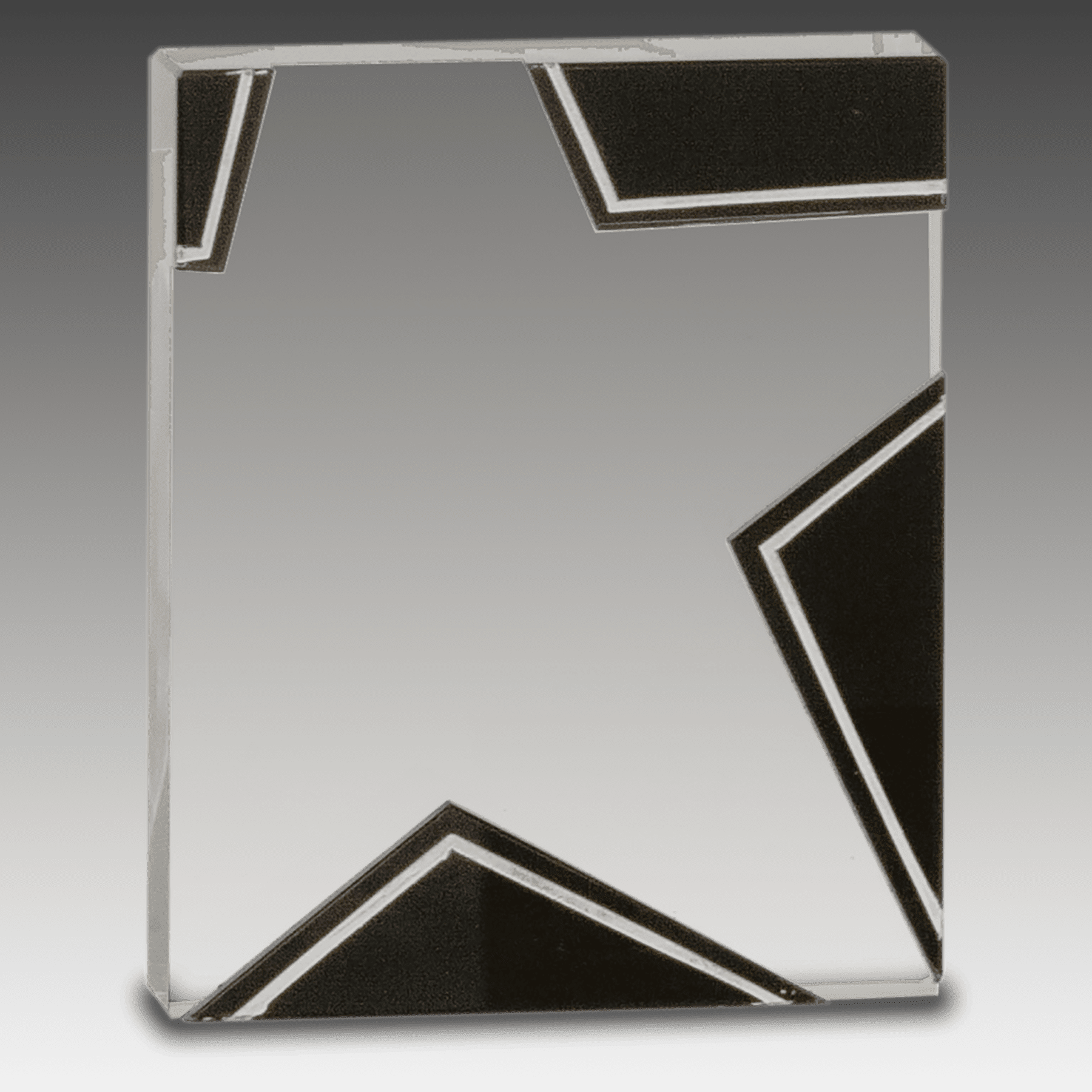 6.25" Silver and Black Star Glass