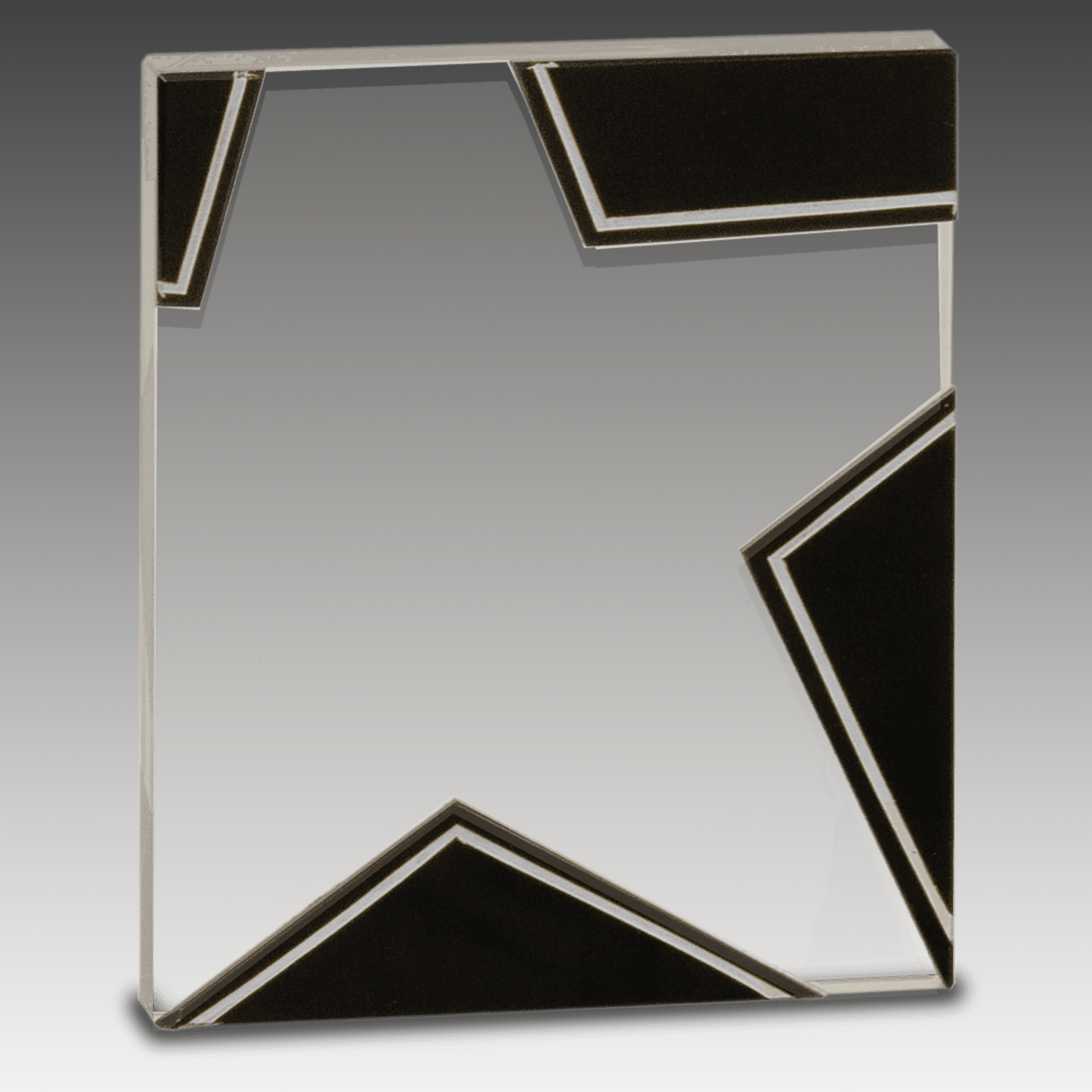 6.75" Silver and Black Star Glass
