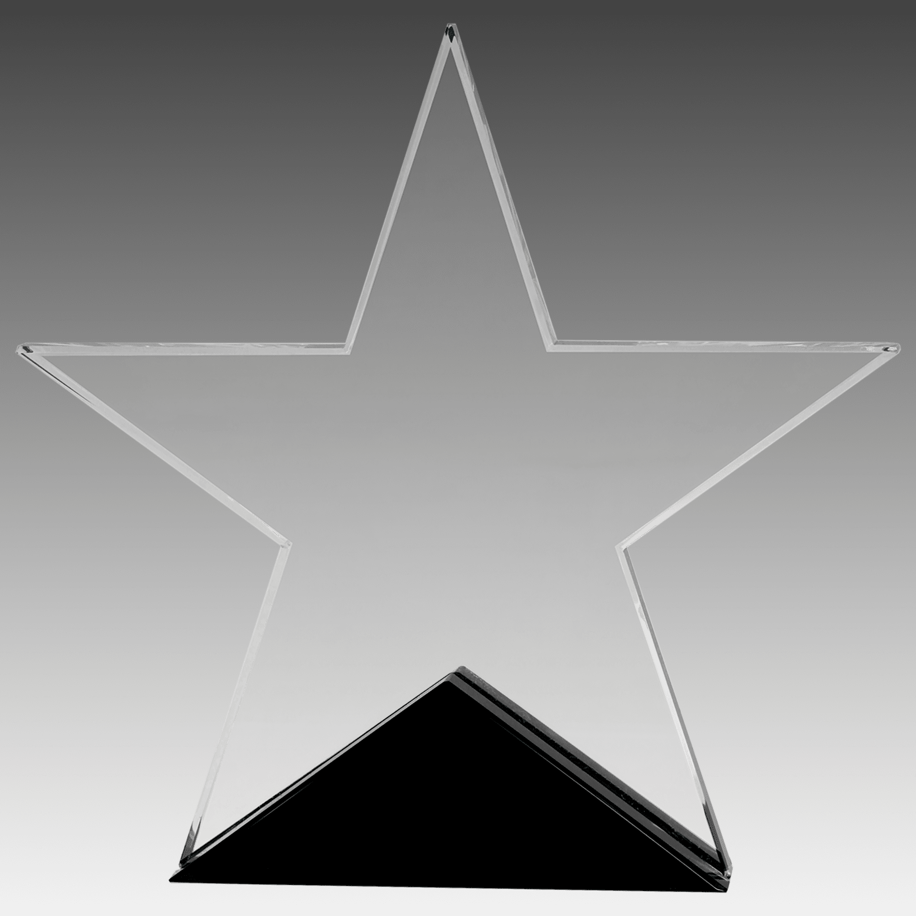 7.75" x 7.5" Clear Glass Star on Black Base
