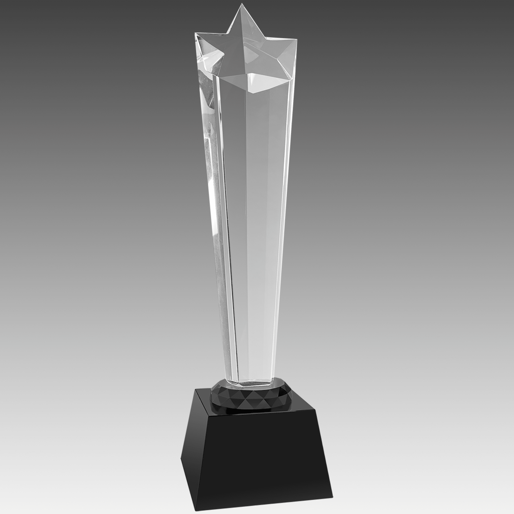 11.75" Crystal Rising Star with Black Base
