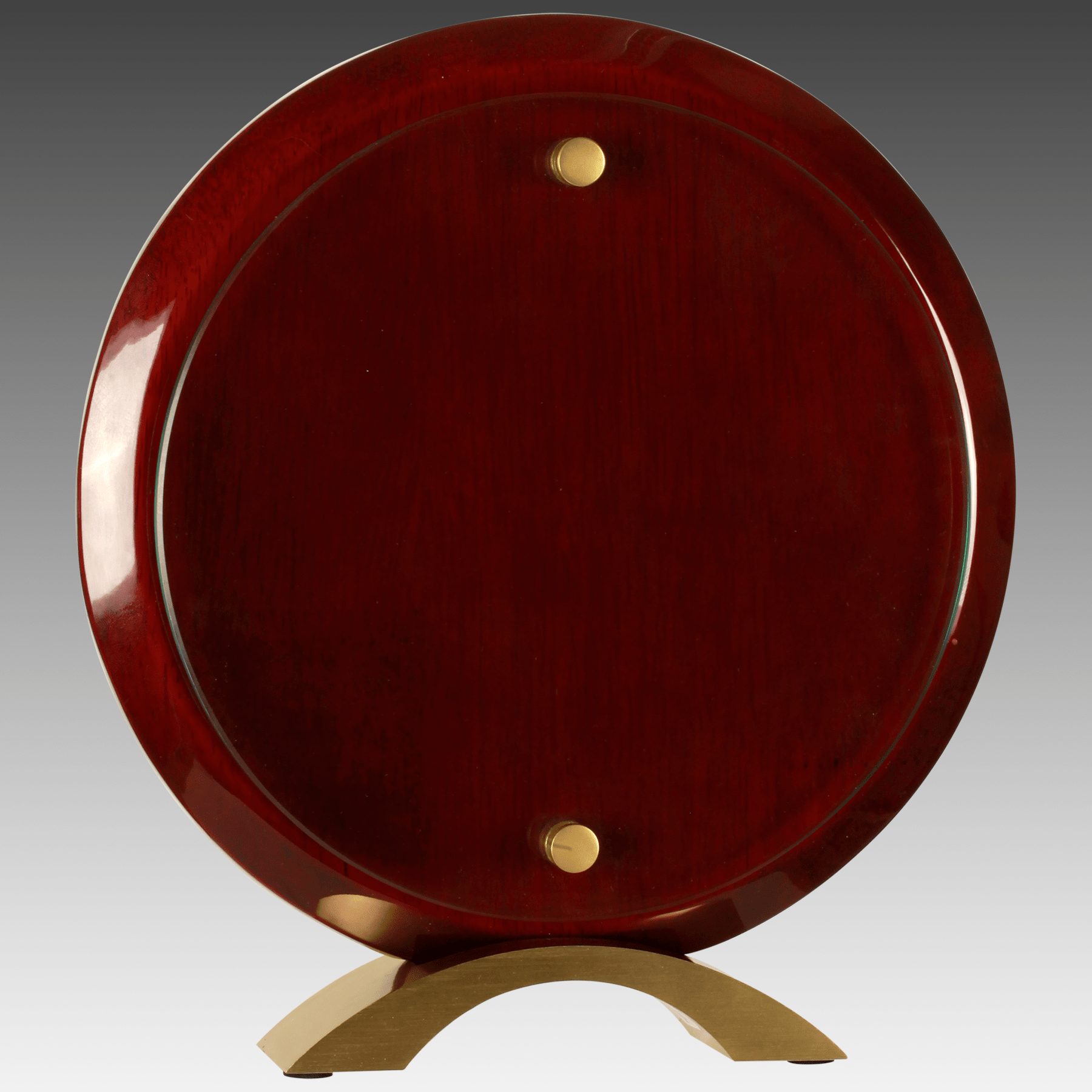 8.5" Round Rosewood Piano Finish Floating Acrylic Standup