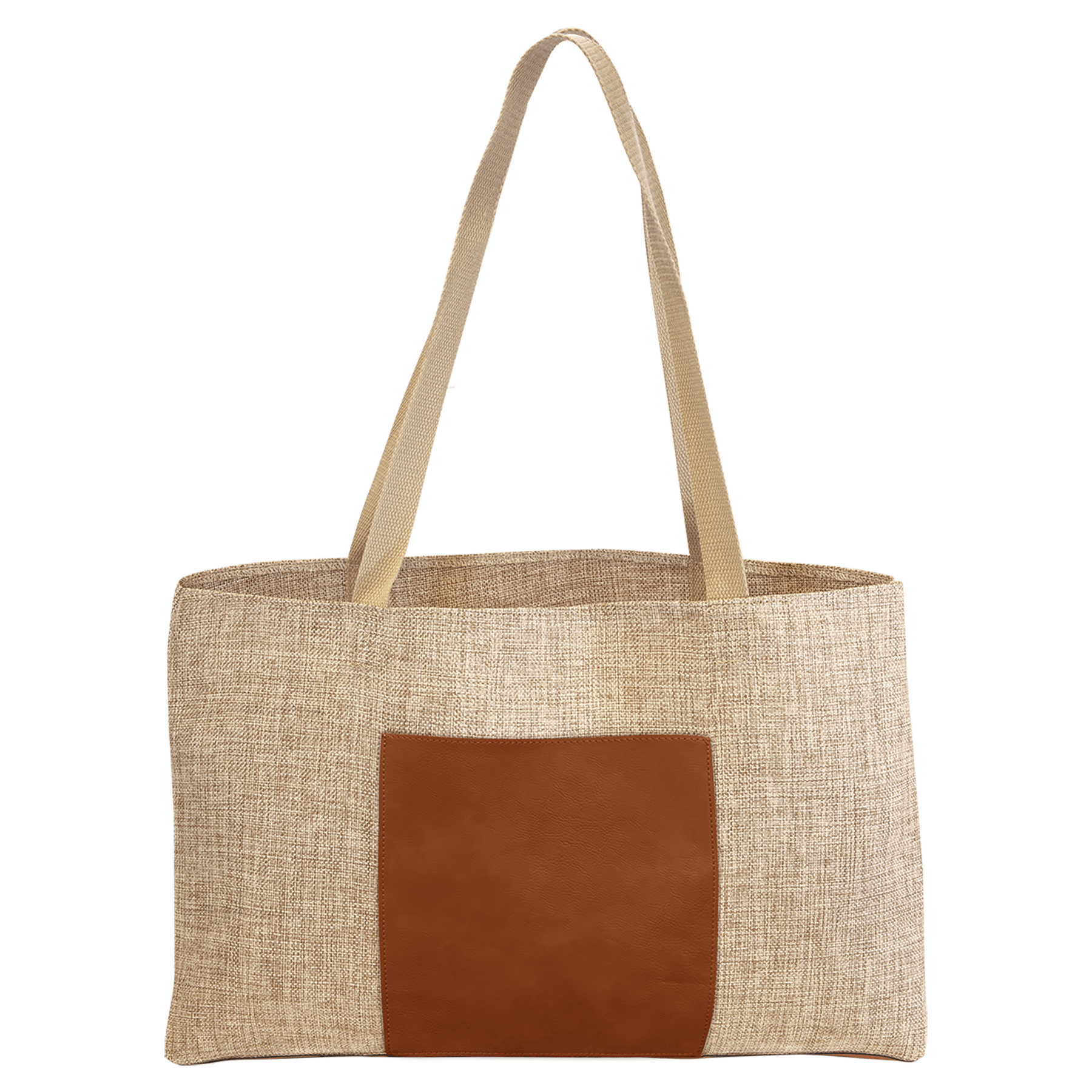 Burlap Bag with Leatherette Gusset - SCK19