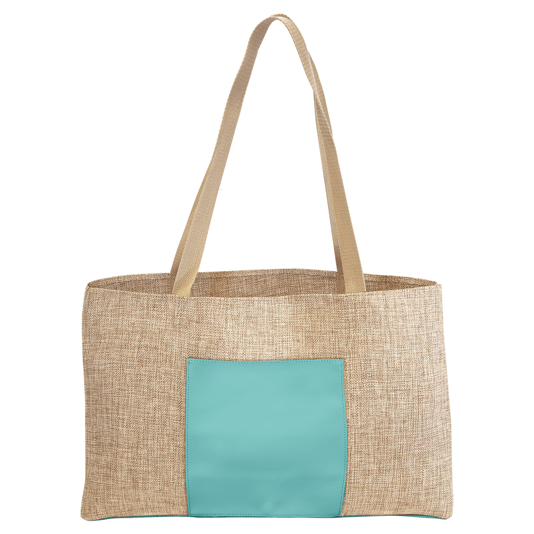 Burlap Bag with Leatherette Gusset - SCK19