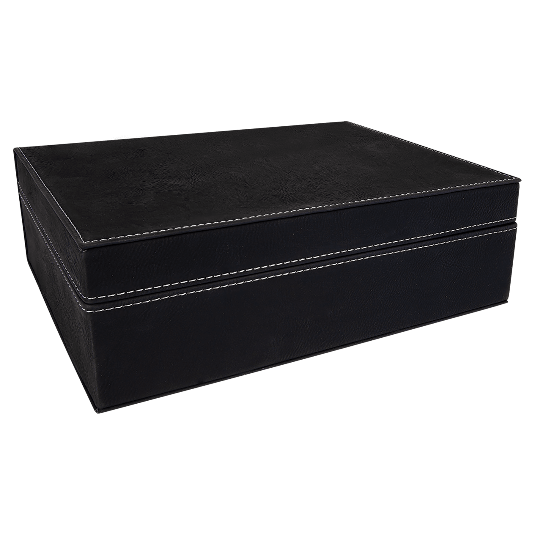 10.25" x 7.5" Black/Silver Leatherette Premium Gift Box