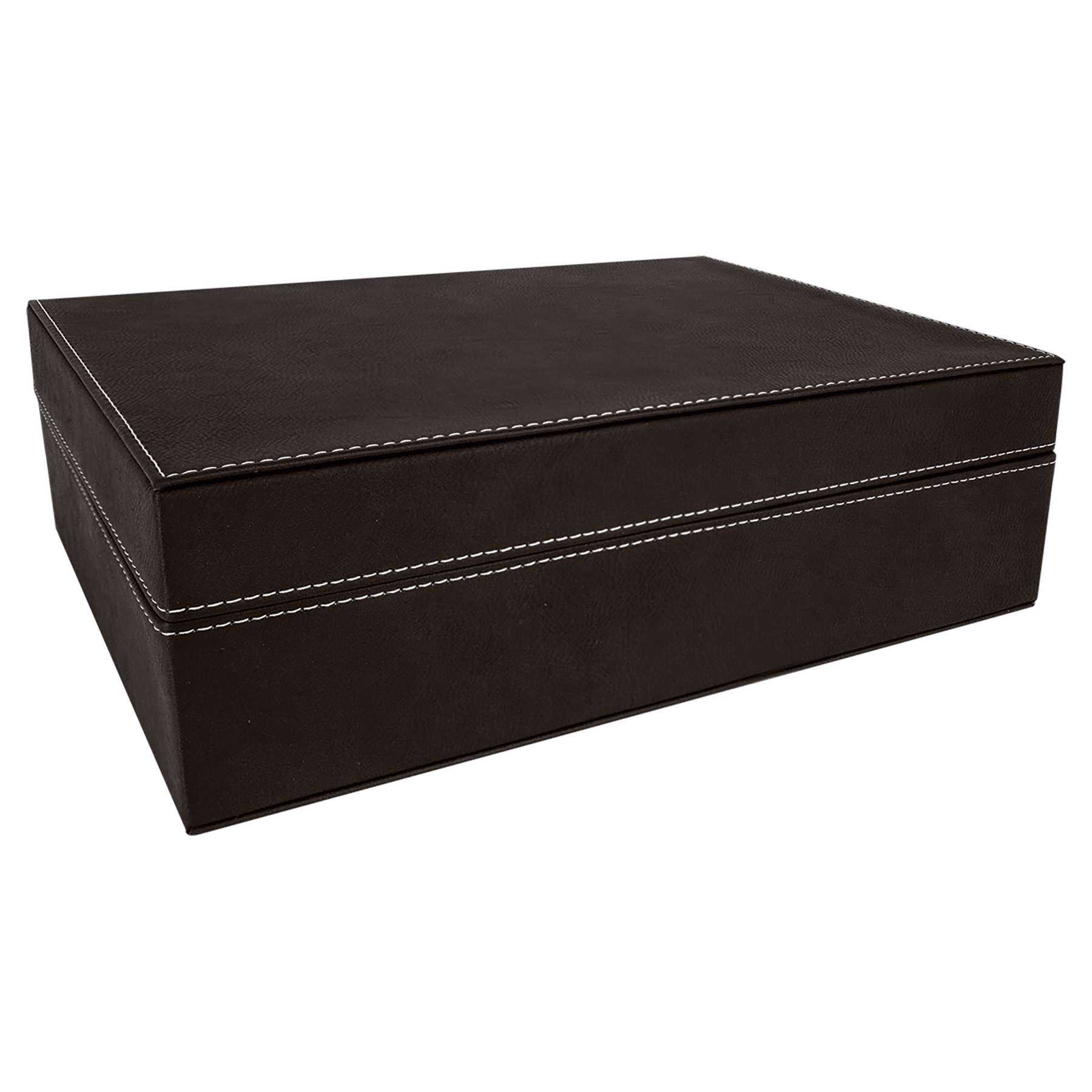 12.25" x 8.25" Black/Silver Leatherette Premium Gift Box
