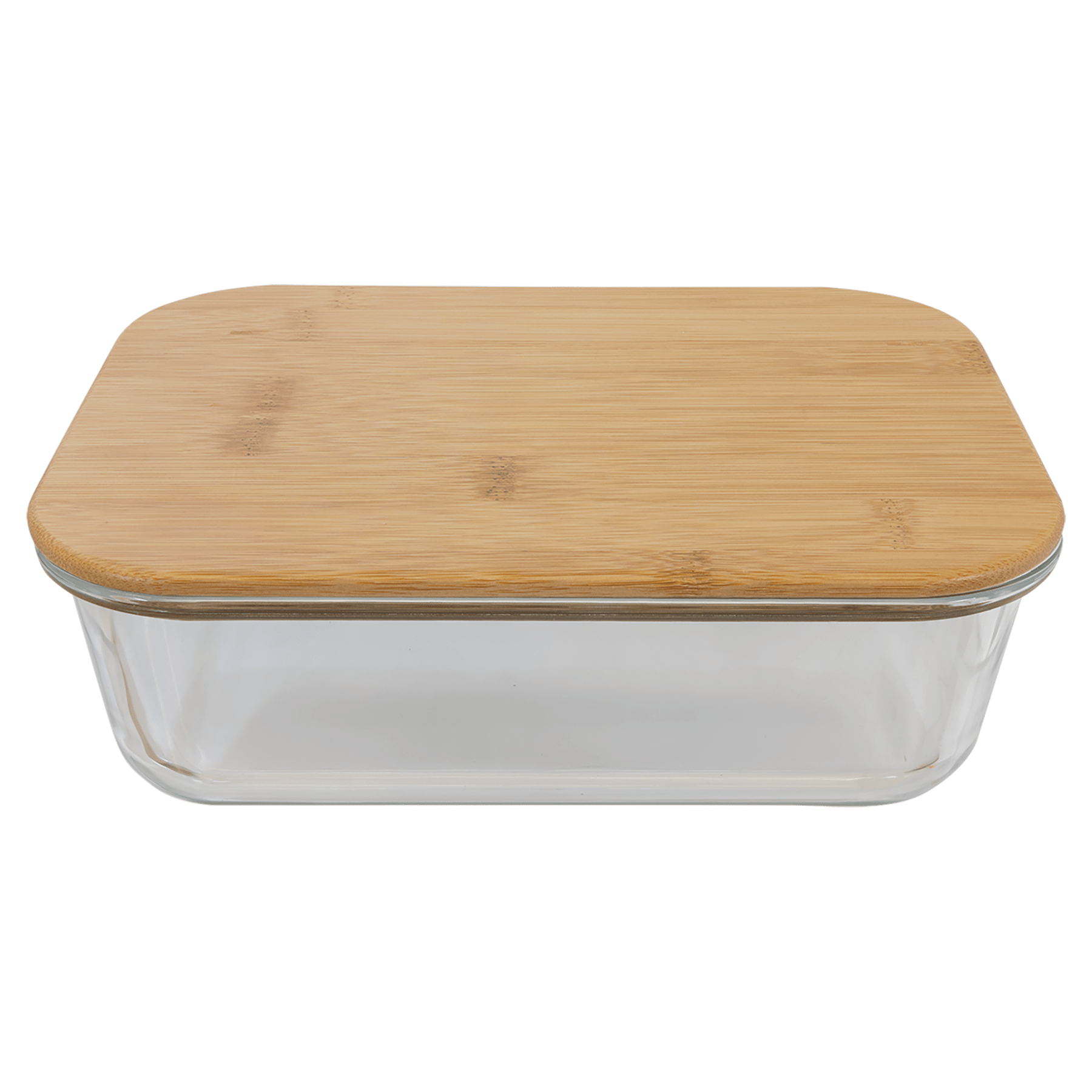 50 oz. Rectangle Glass Container with Bamboo Lid