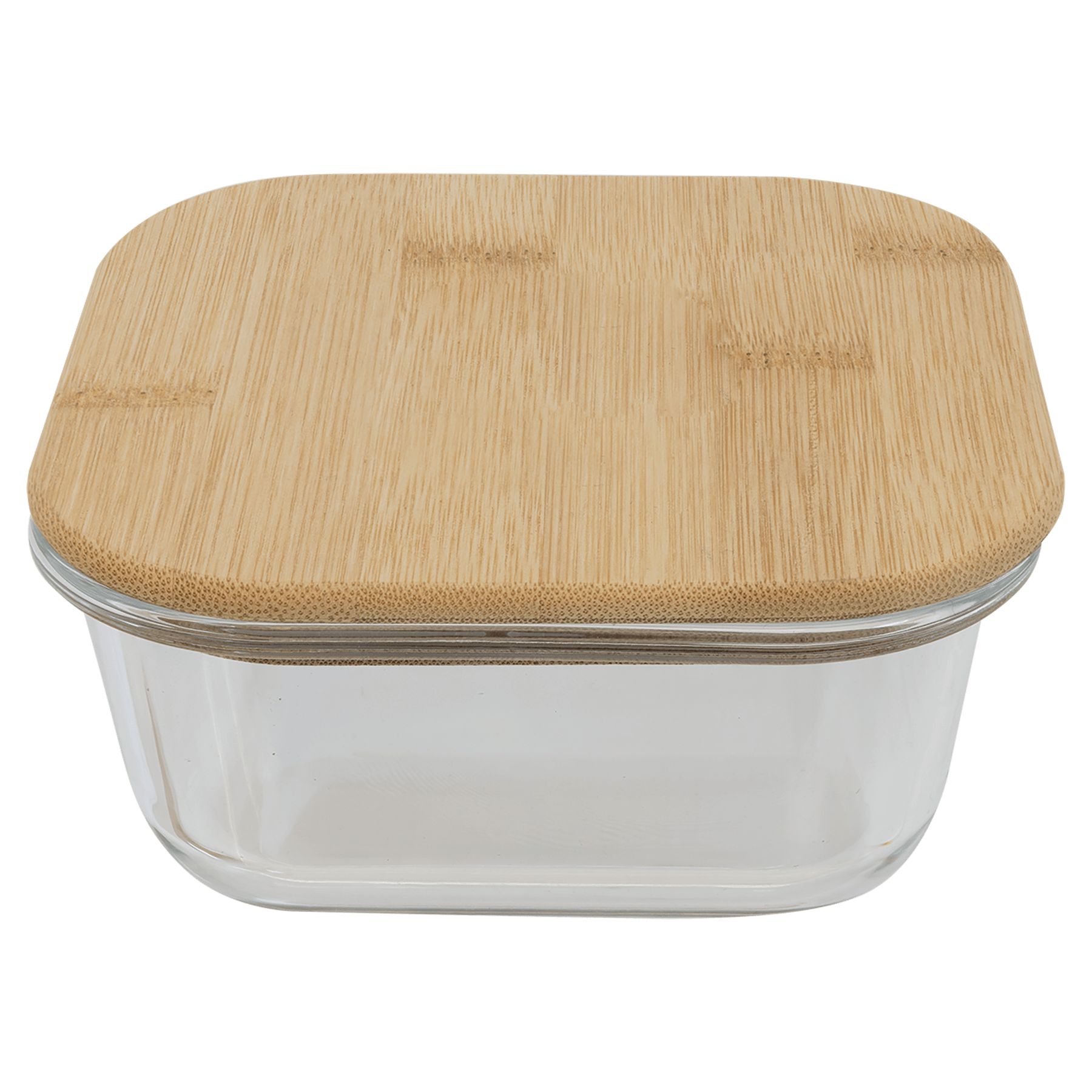 18 oz. Square Glass Container with Bamboo Lid