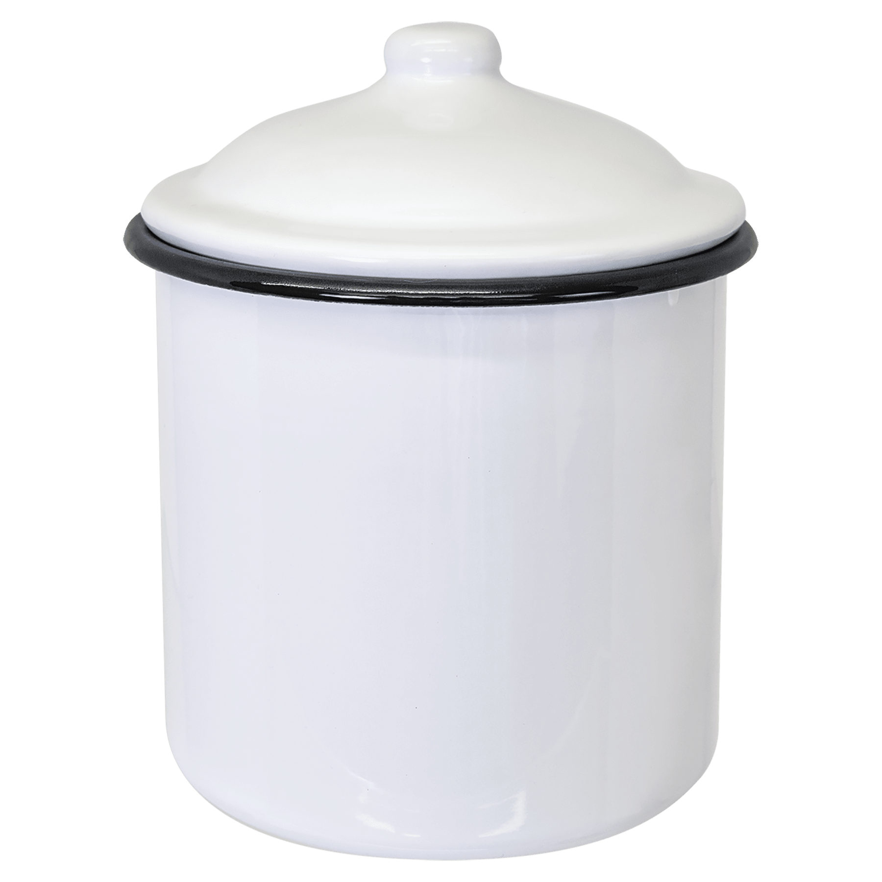 6.25" x 4.7" White/Black Canister with Lid