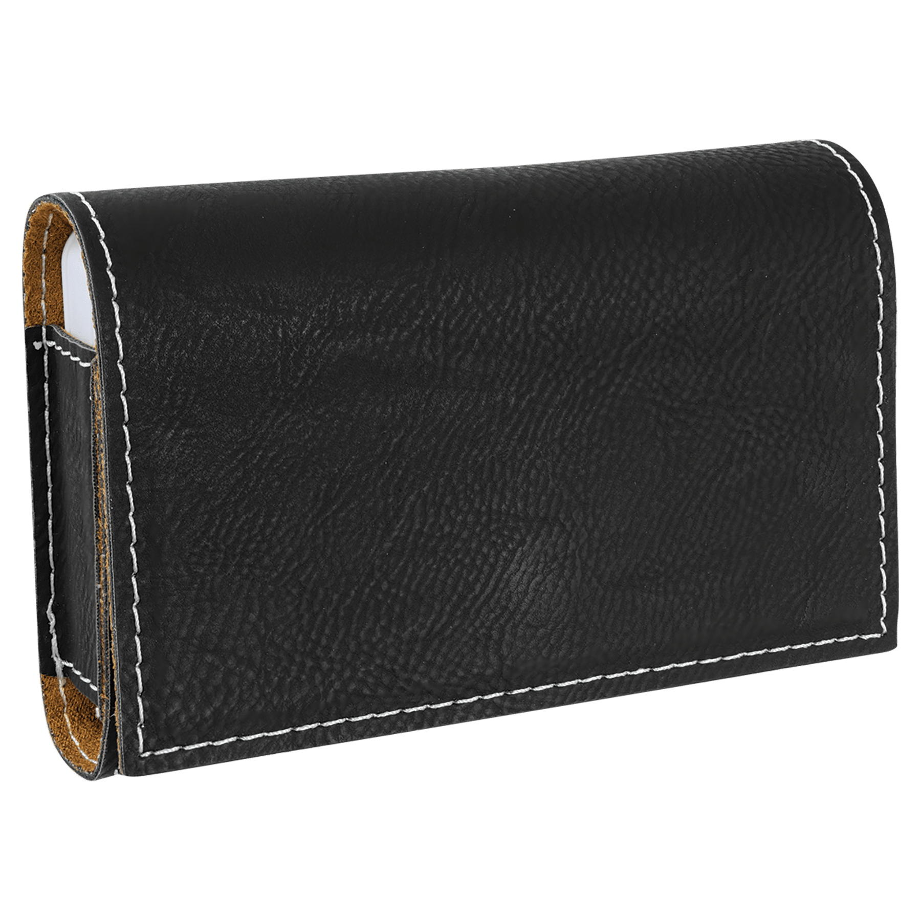 4.75" x 3.1" Black/Silver Leatherette Pill Box