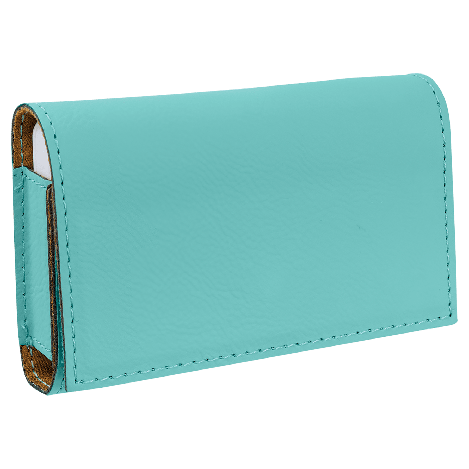 4.75" x 3.1" Teal Leatherette Pill Box