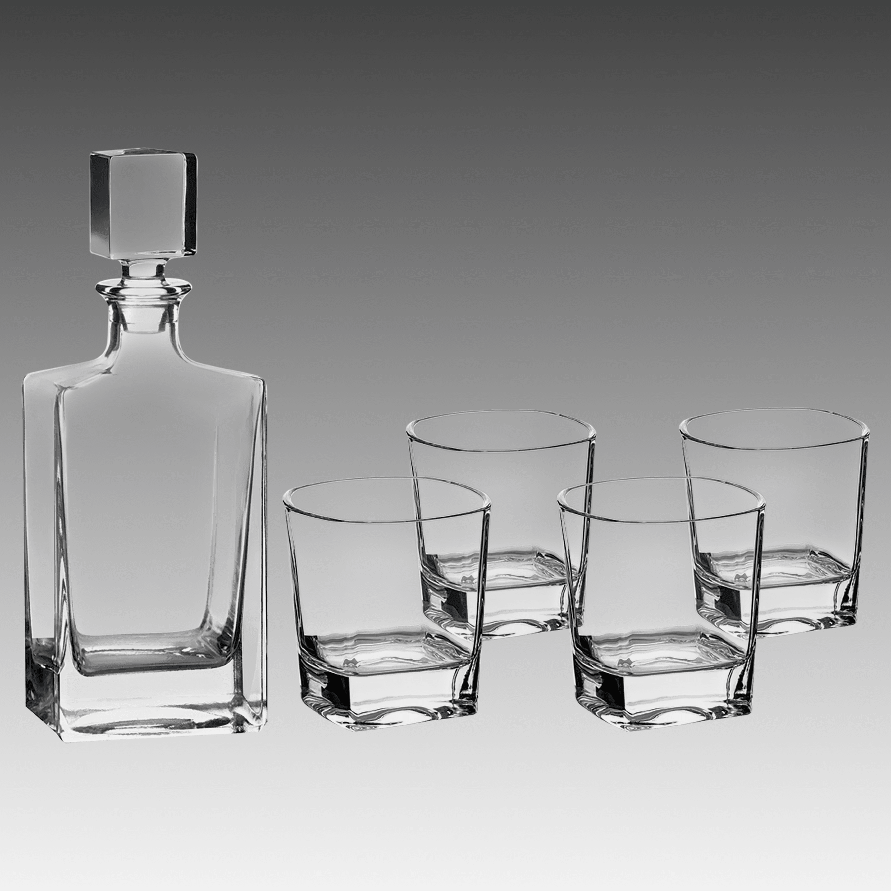 810ml Rectangle Glass Decanter Set w/Four 8 oz. Glasses