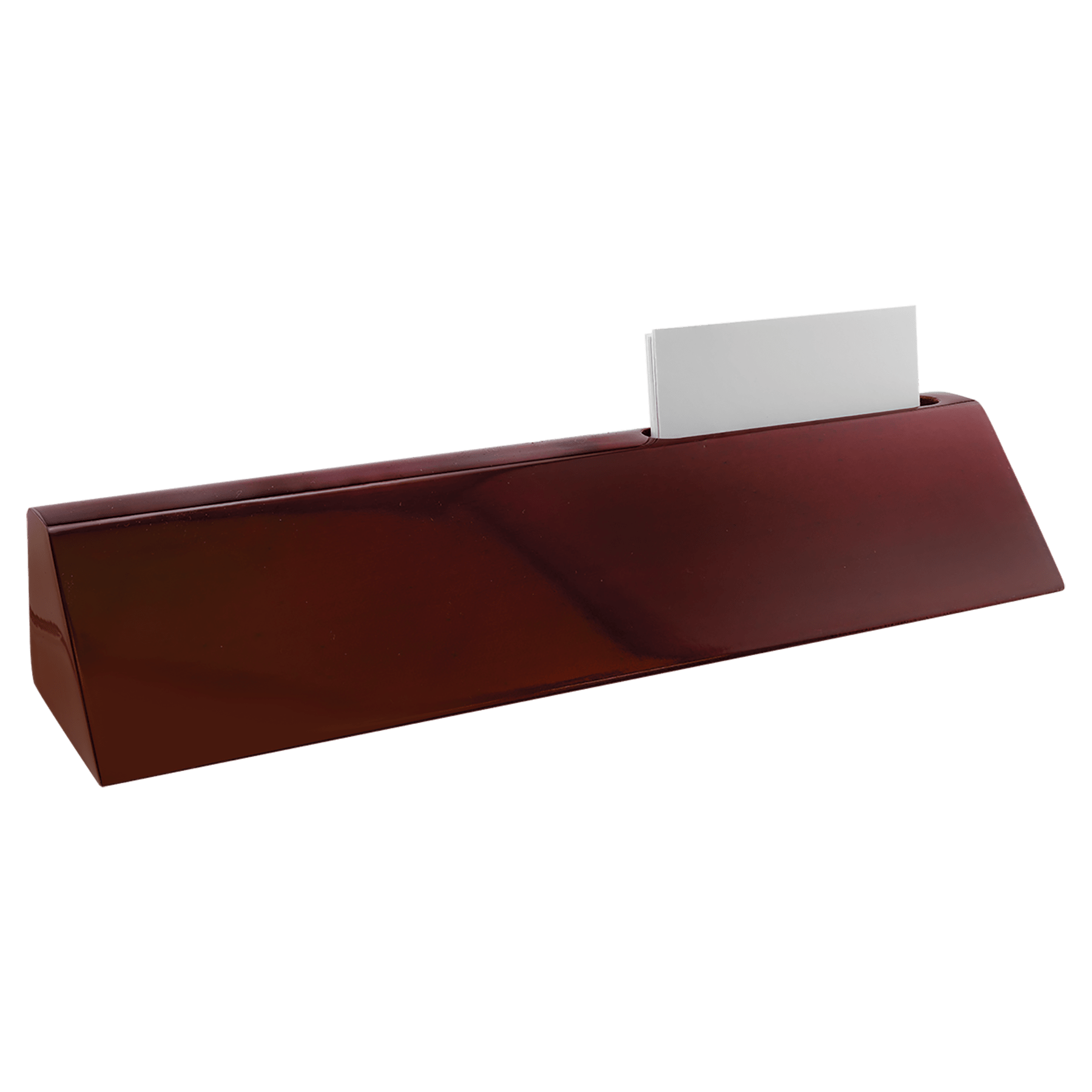 10.5" Rosewood Piano Finish Desk Wedge w/Card Holder