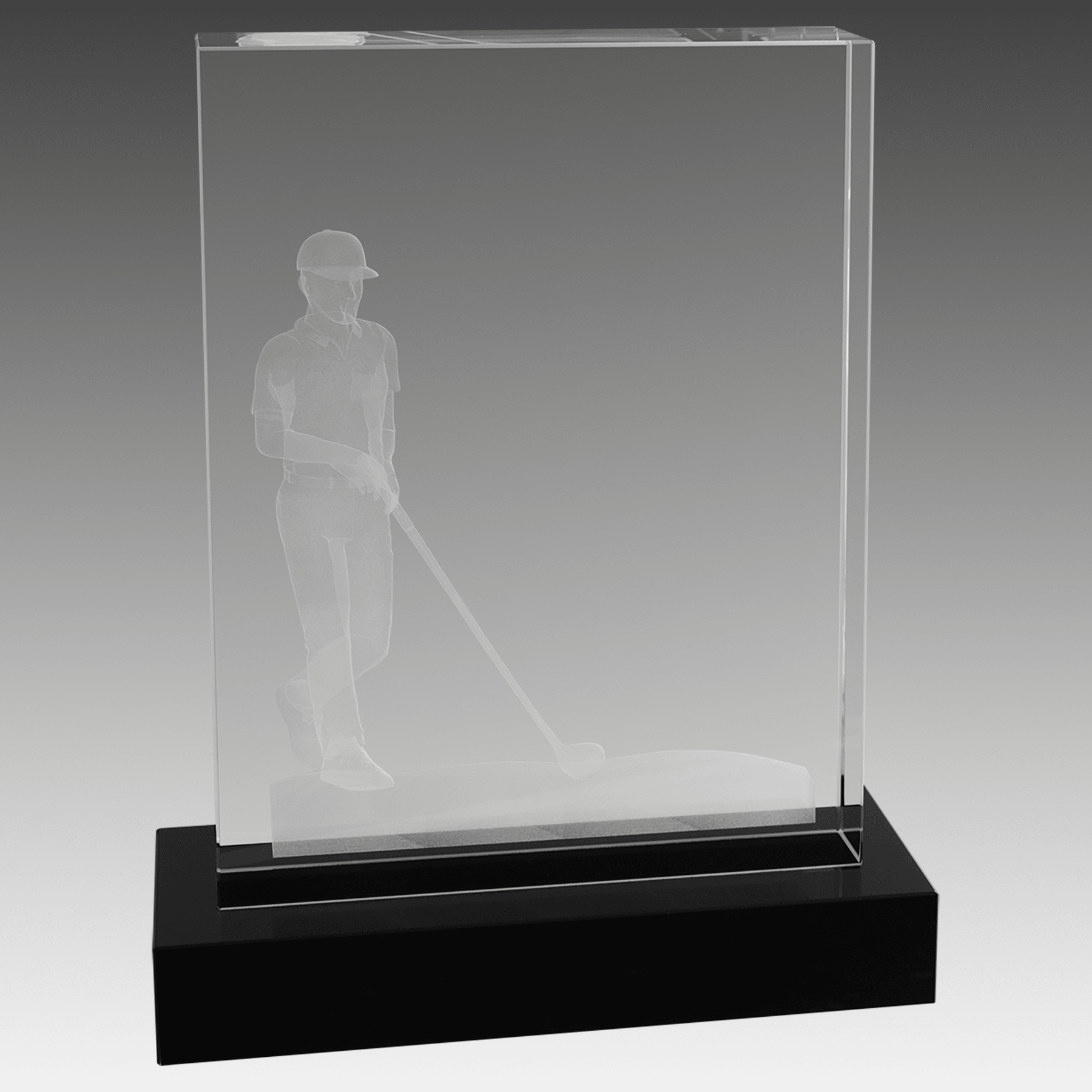 6.25" x 8" Crystal 3D Male Golf