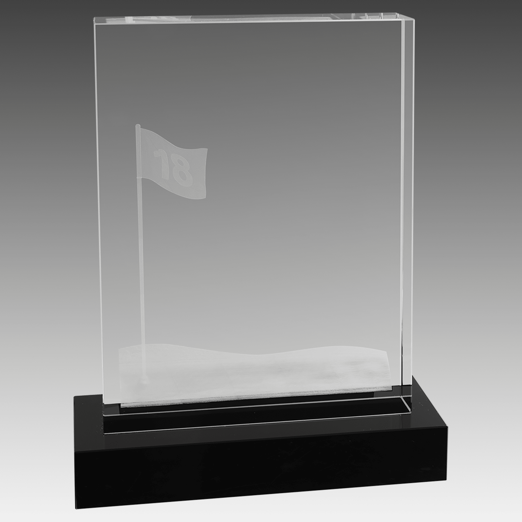 6.25" x 8" Crystal 3D Golf Flag/Green