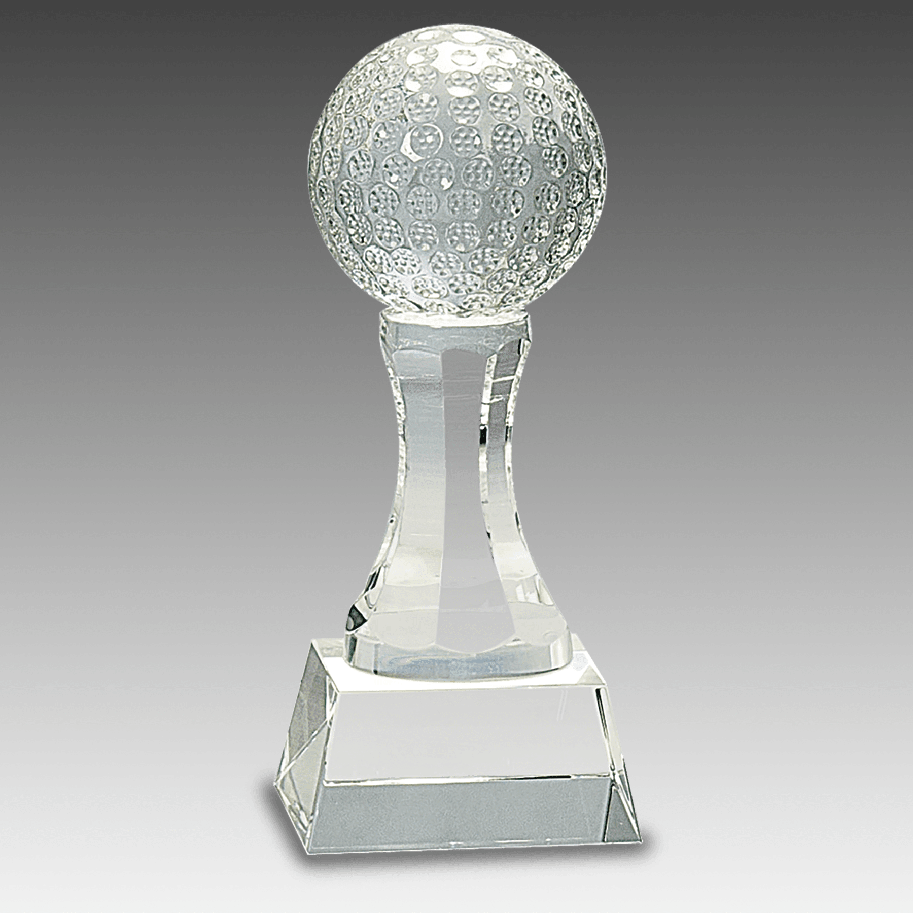 6" Crystal Golf Ball on Clear Pedestal Base