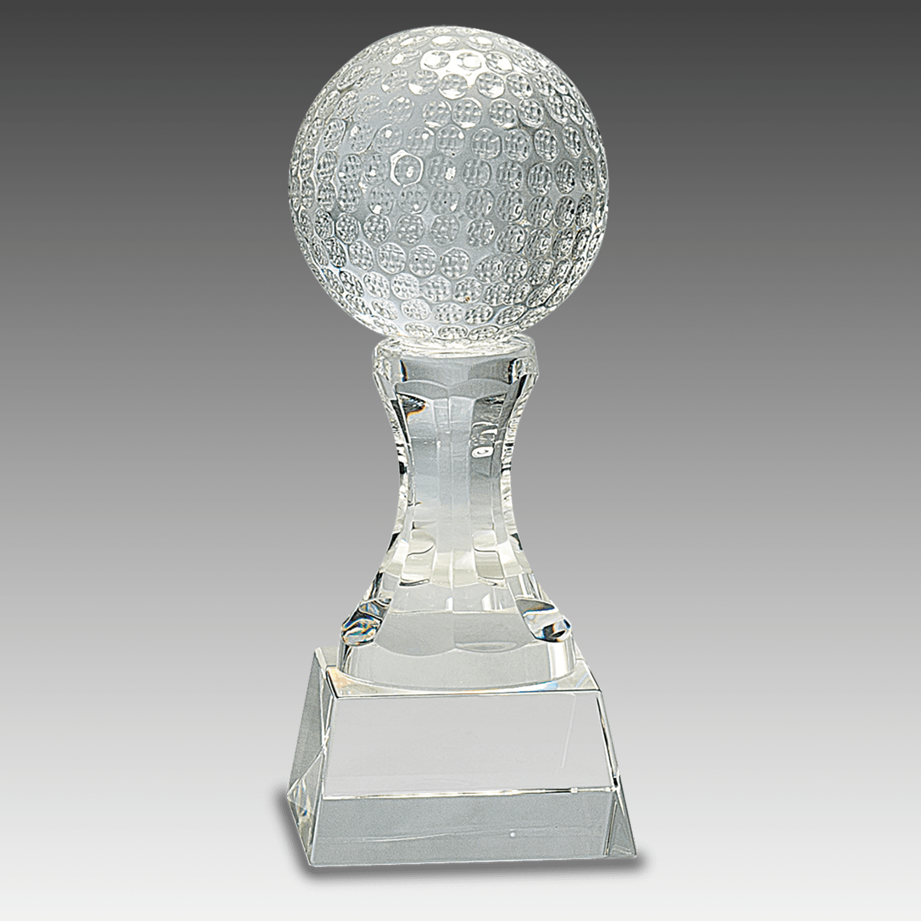 7.75" Crystal Golf Ball on Clear Pedestal Base