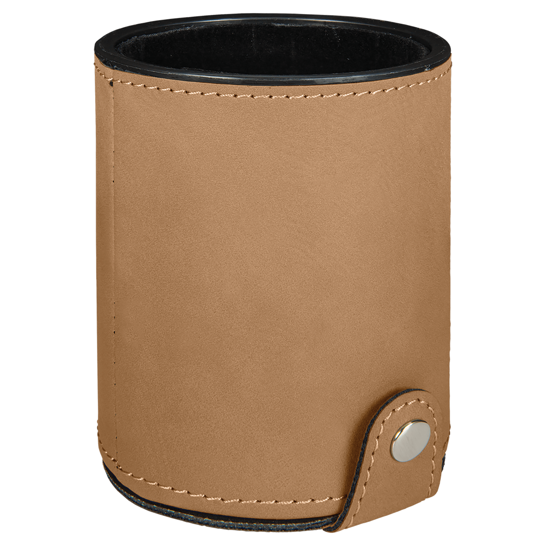 Light Brown Leatherette Dice Cup with 5 Dice