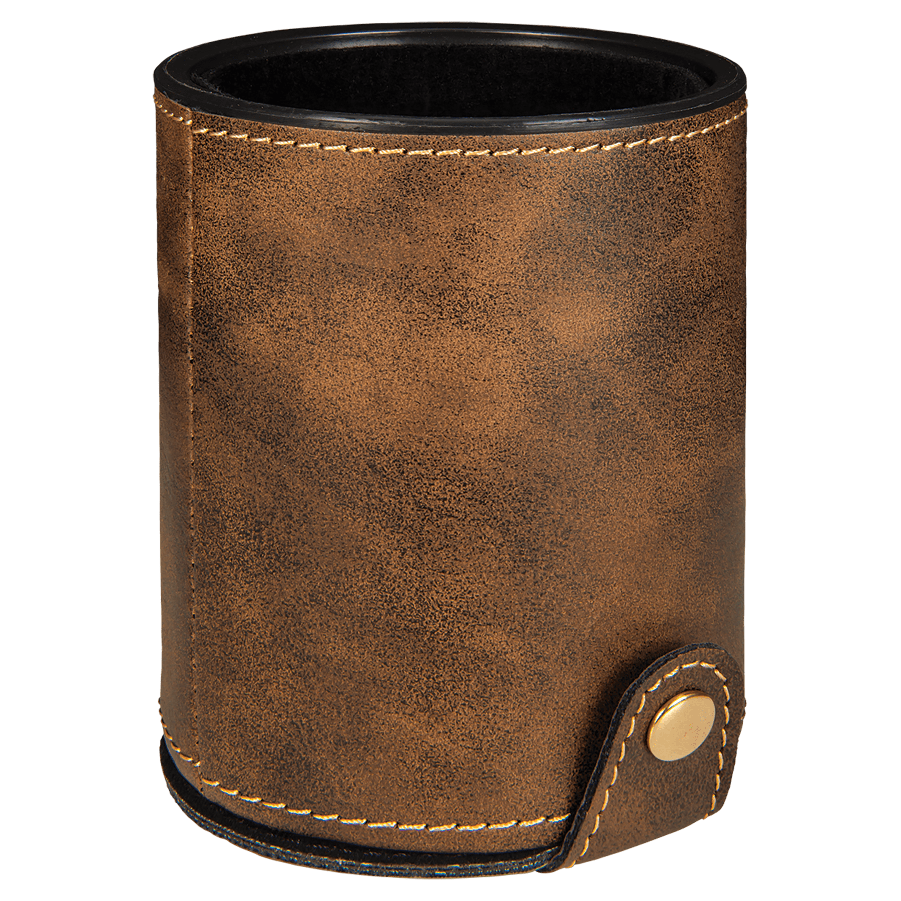 Rustic/Gold Leatherette Dice Cup with 5 Dice
