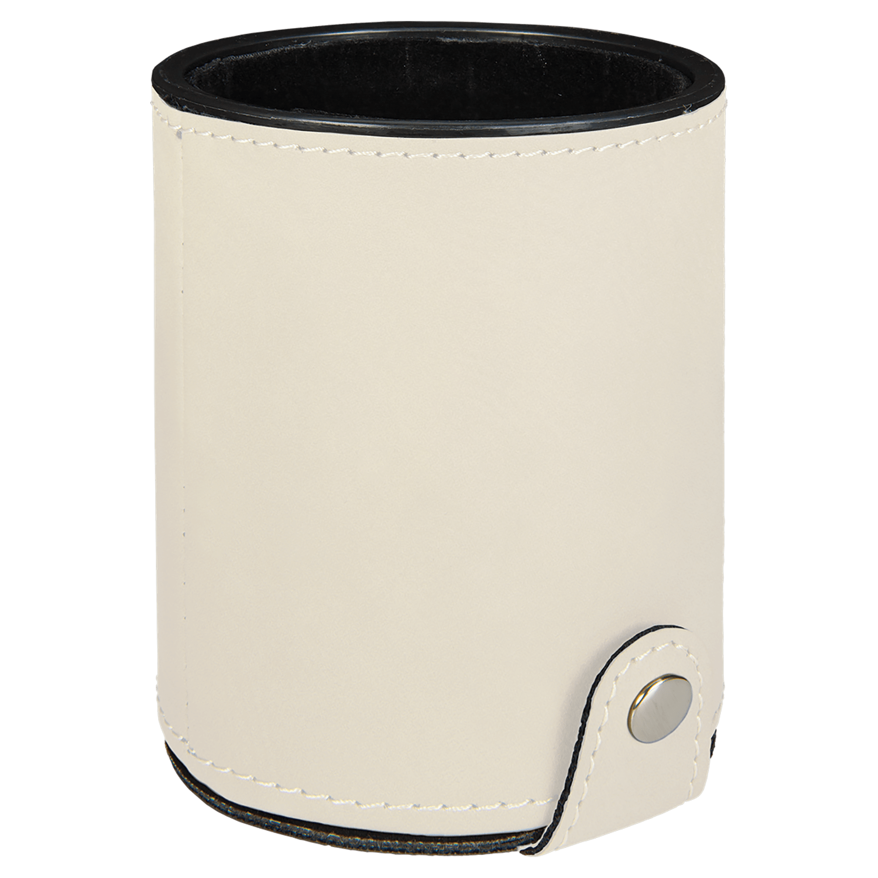 White Leatherette Dice Cup with 5 Dice