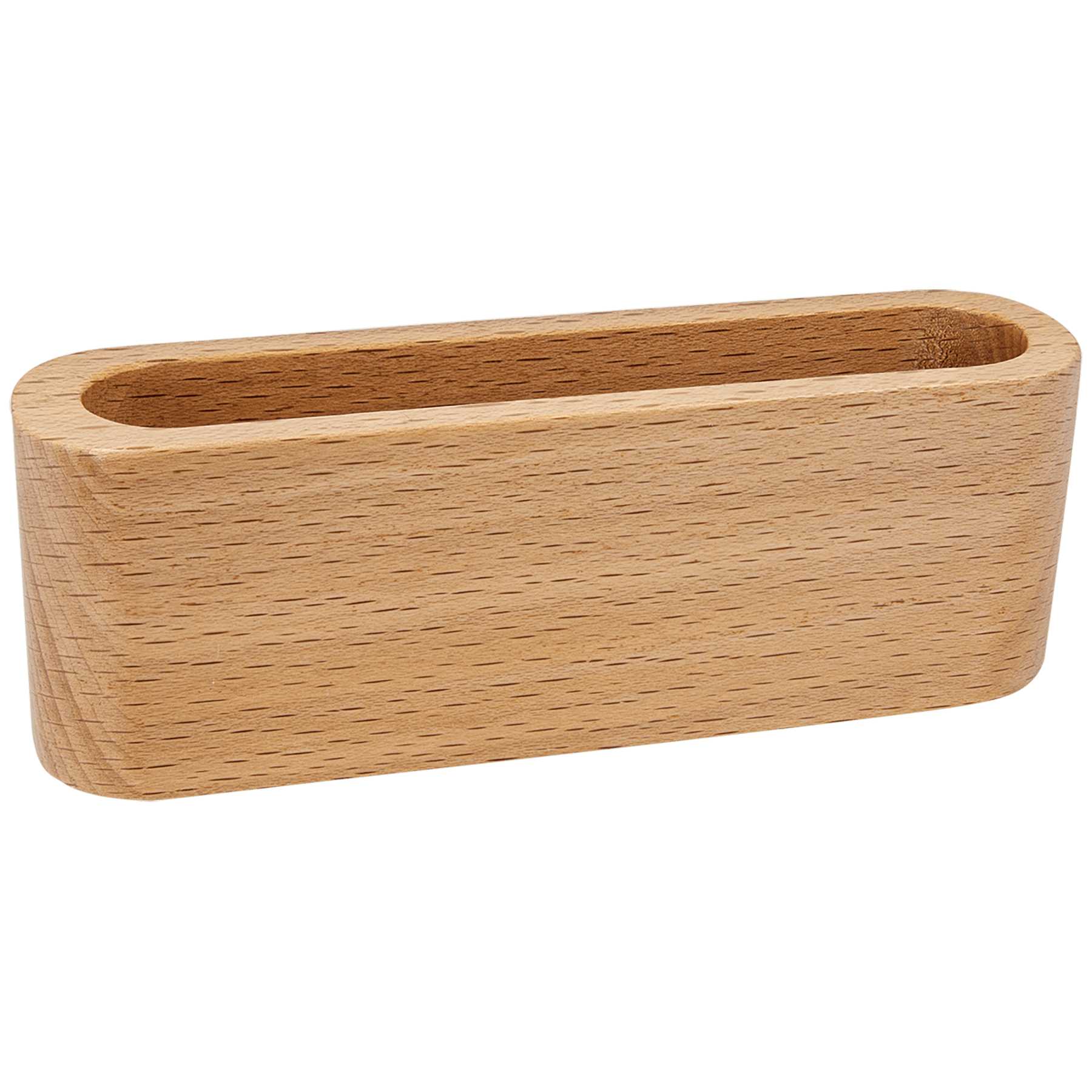 4.5" Beech Wood Business Card Holder