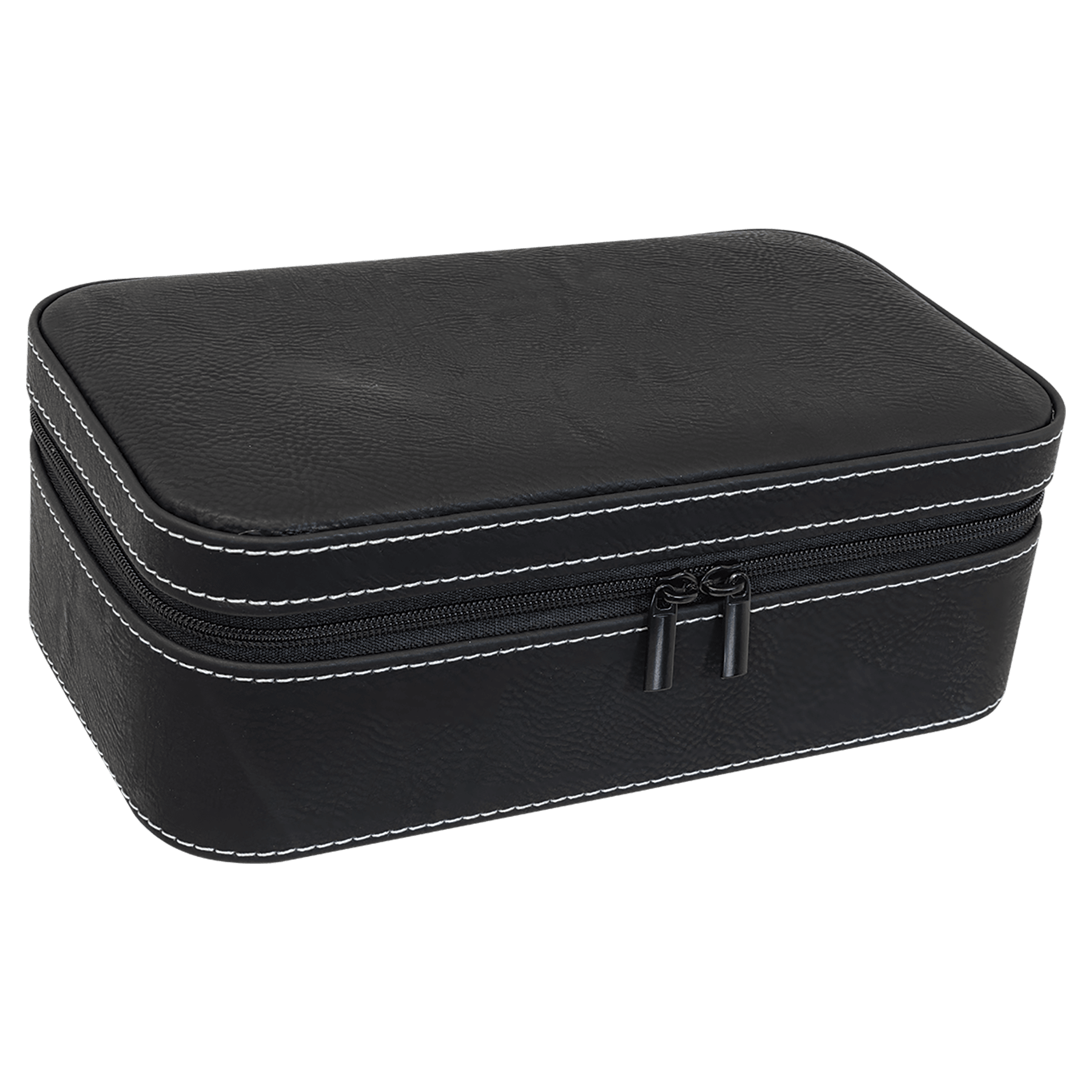 7.5" X 4.5" Black/Silver Leatherette Jewelry Box