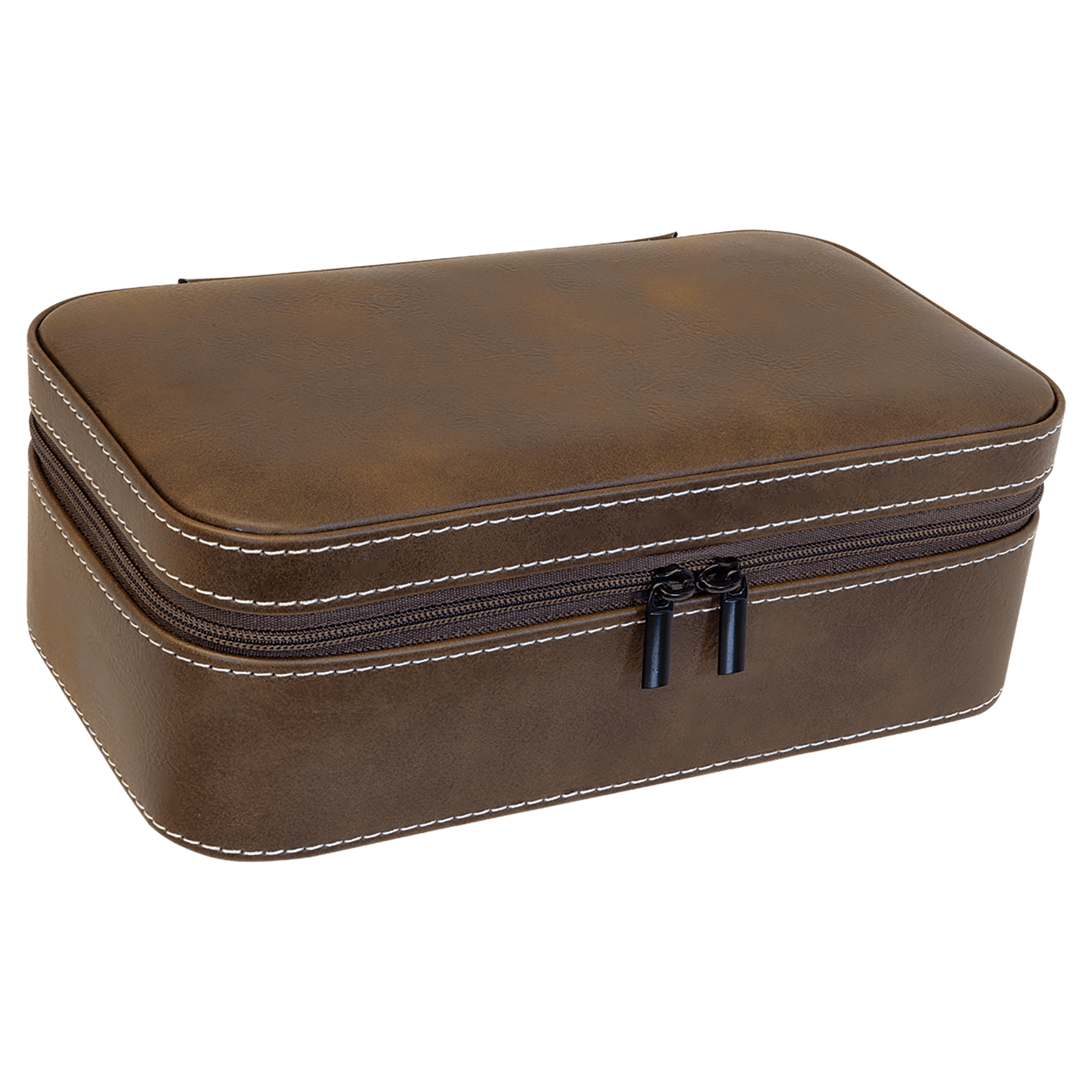 7.5" X 4.5" Rustic/Silver Leatherette Jewelry Box