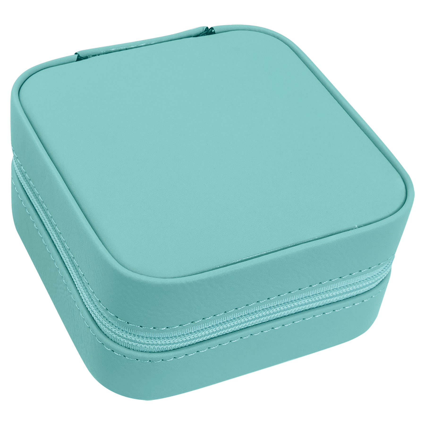 4" X 4" Teal Leatherette Travel Jewelry Box w/Black Lining