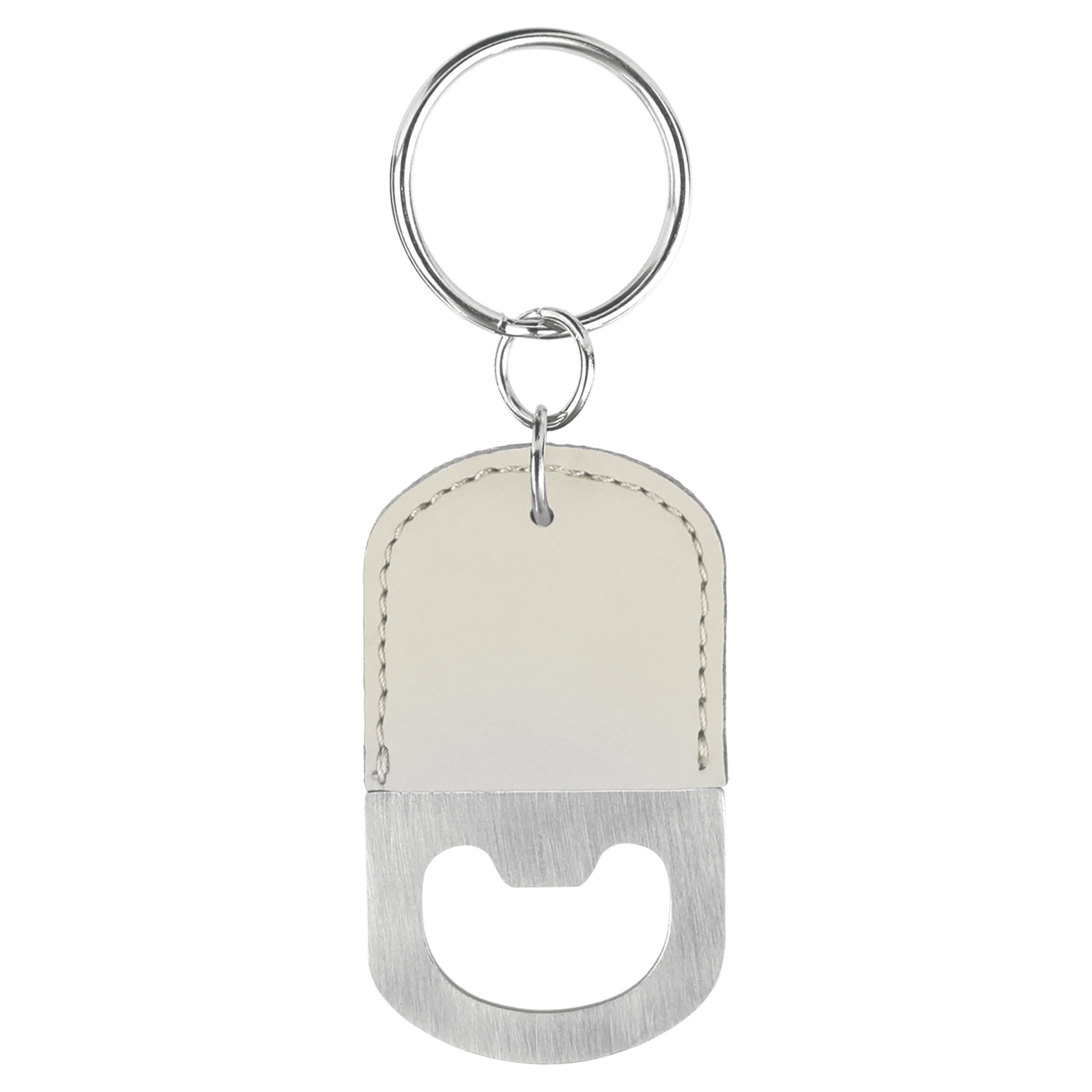 Oval Leatherette Bottle Opener Keychain - KCL04