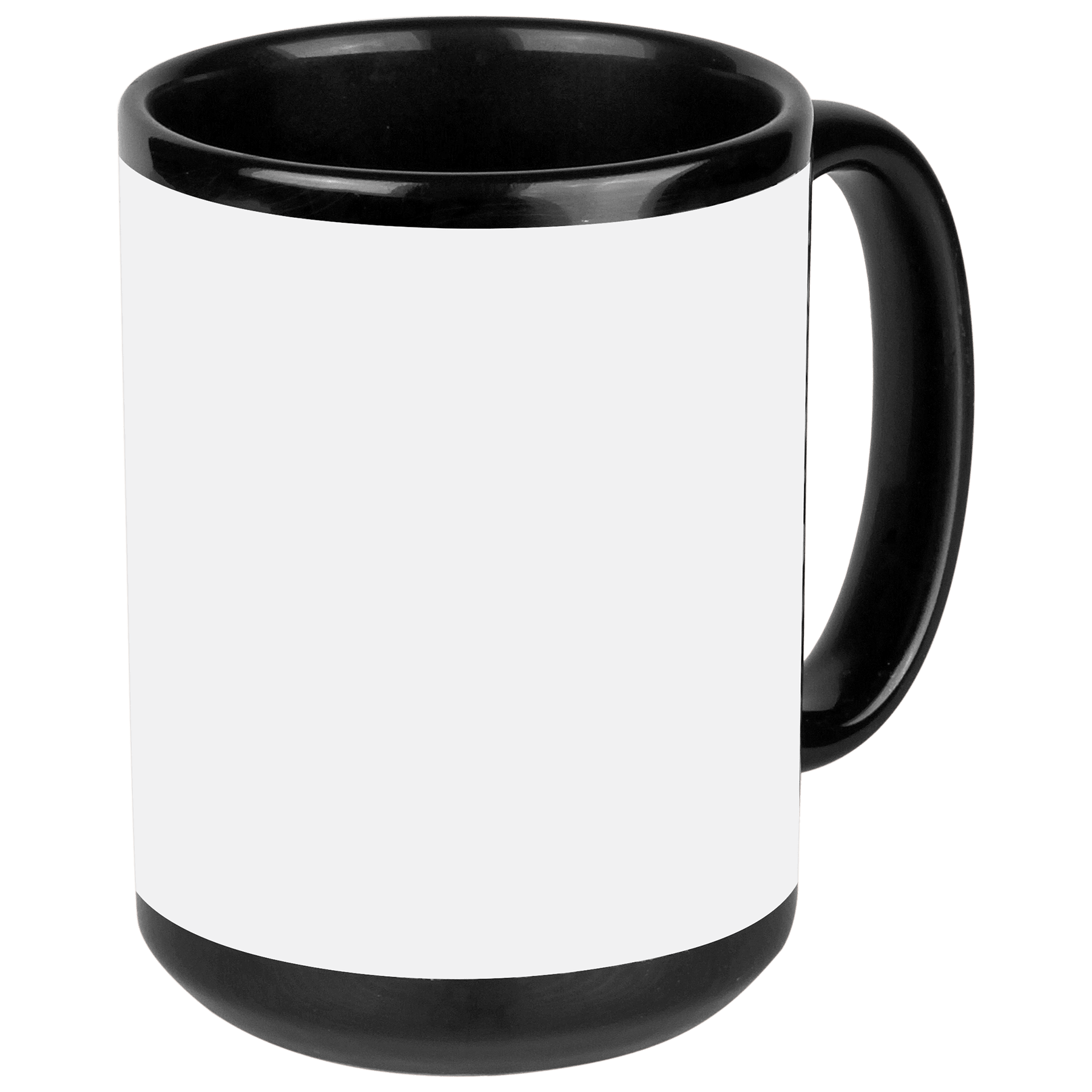 15 oz. Black/White Sublimatable Ceramic Banner Mug