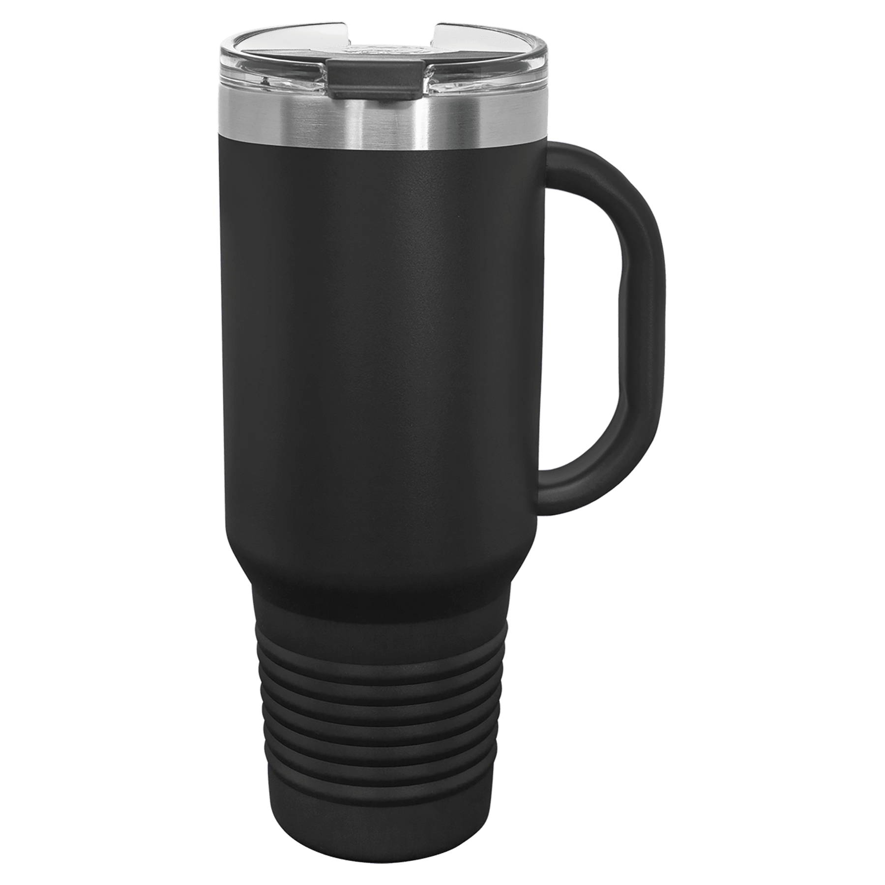 Polar Camel 40 oz. Black Travel Mug w/Handle, Straw Included
