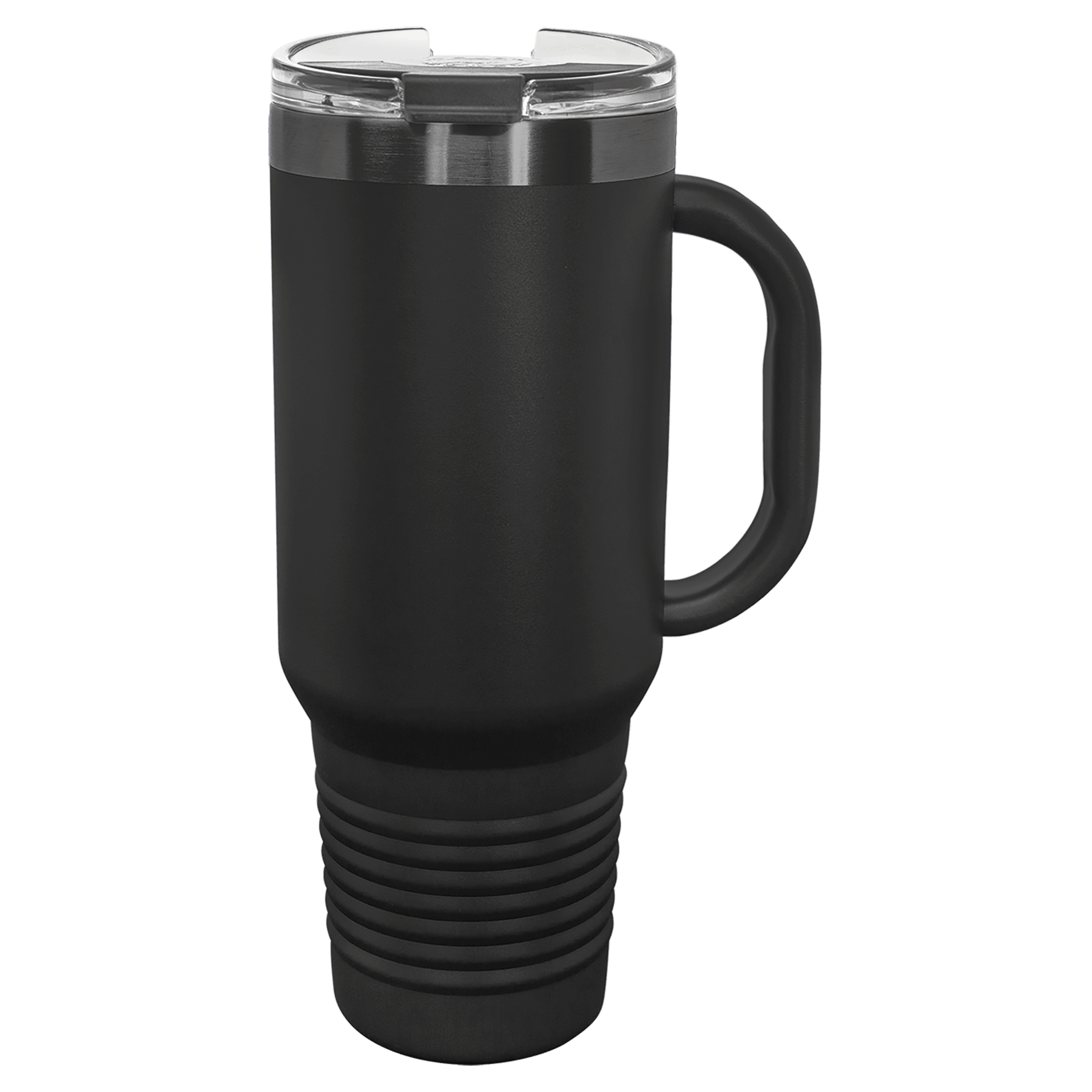 PC 40 oz. Black/Ghost Black ION-Plated Travel Mug w/Straw