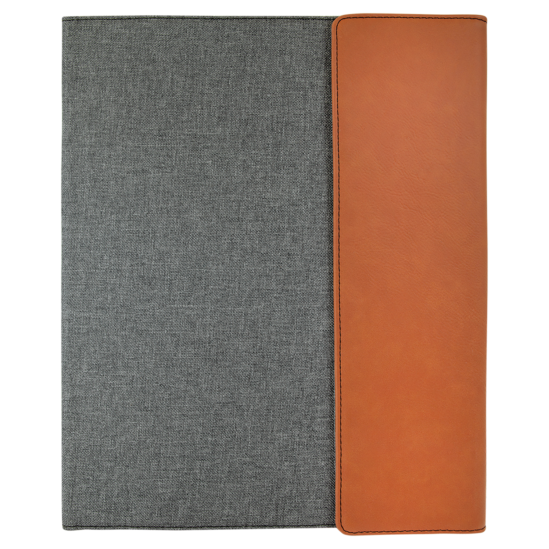 Rawhide Leatherette / Gray Canvas Portfolio with Notepad