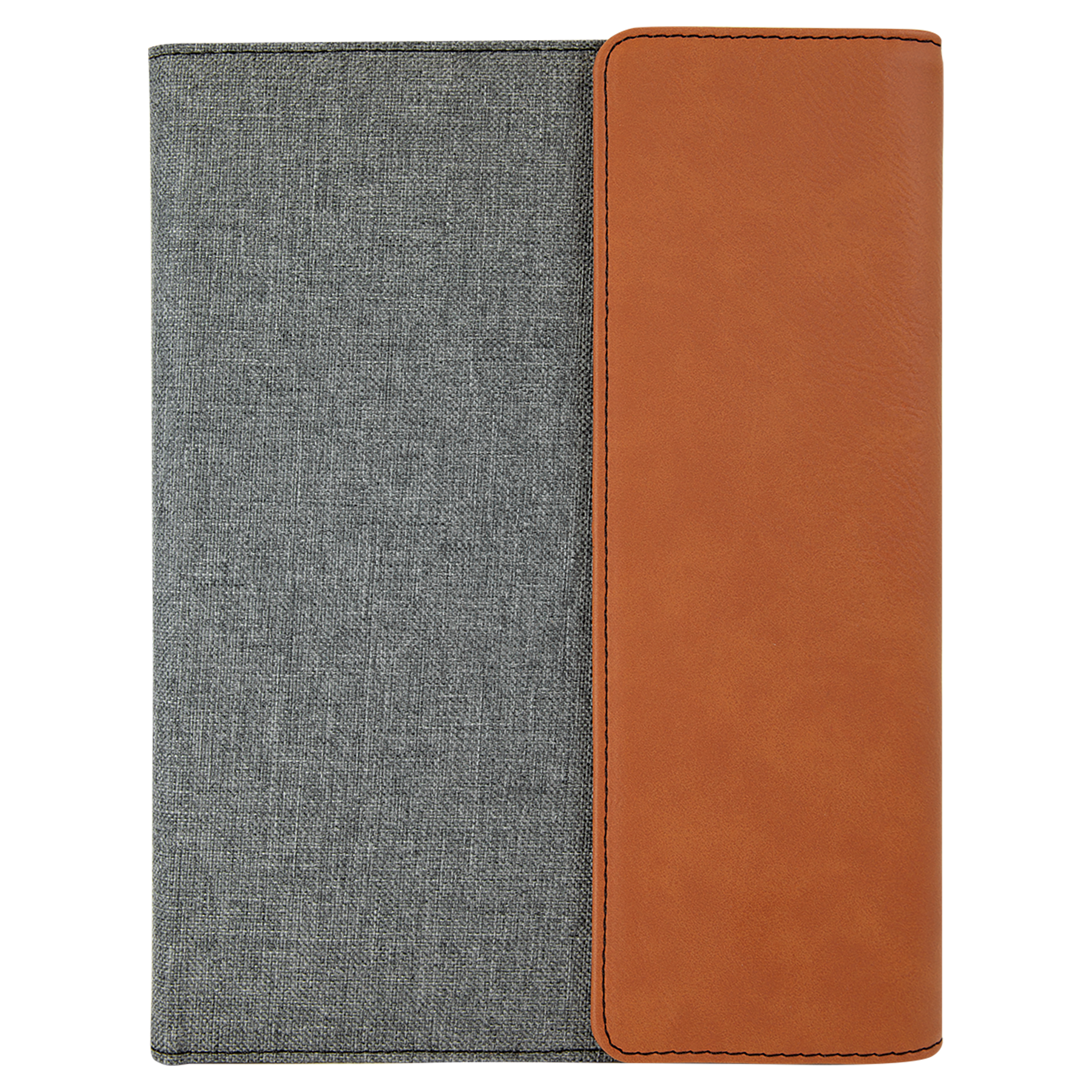 7" x 9" Rawhide Leatherette / Gray Canvas Portfolio