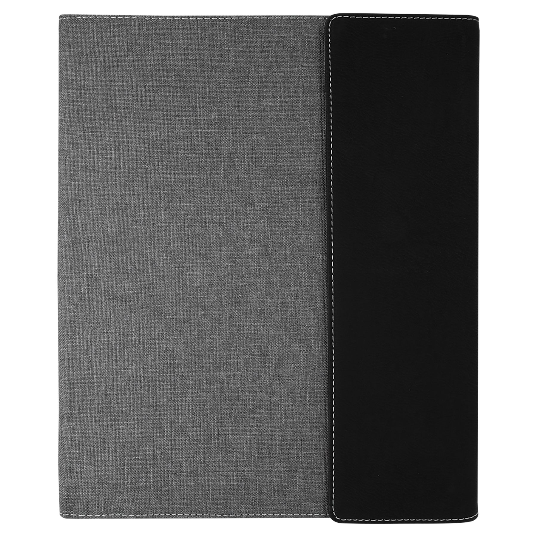 9.5"x12" Black/Silver Leatherette / Gray Canvas Portfolio